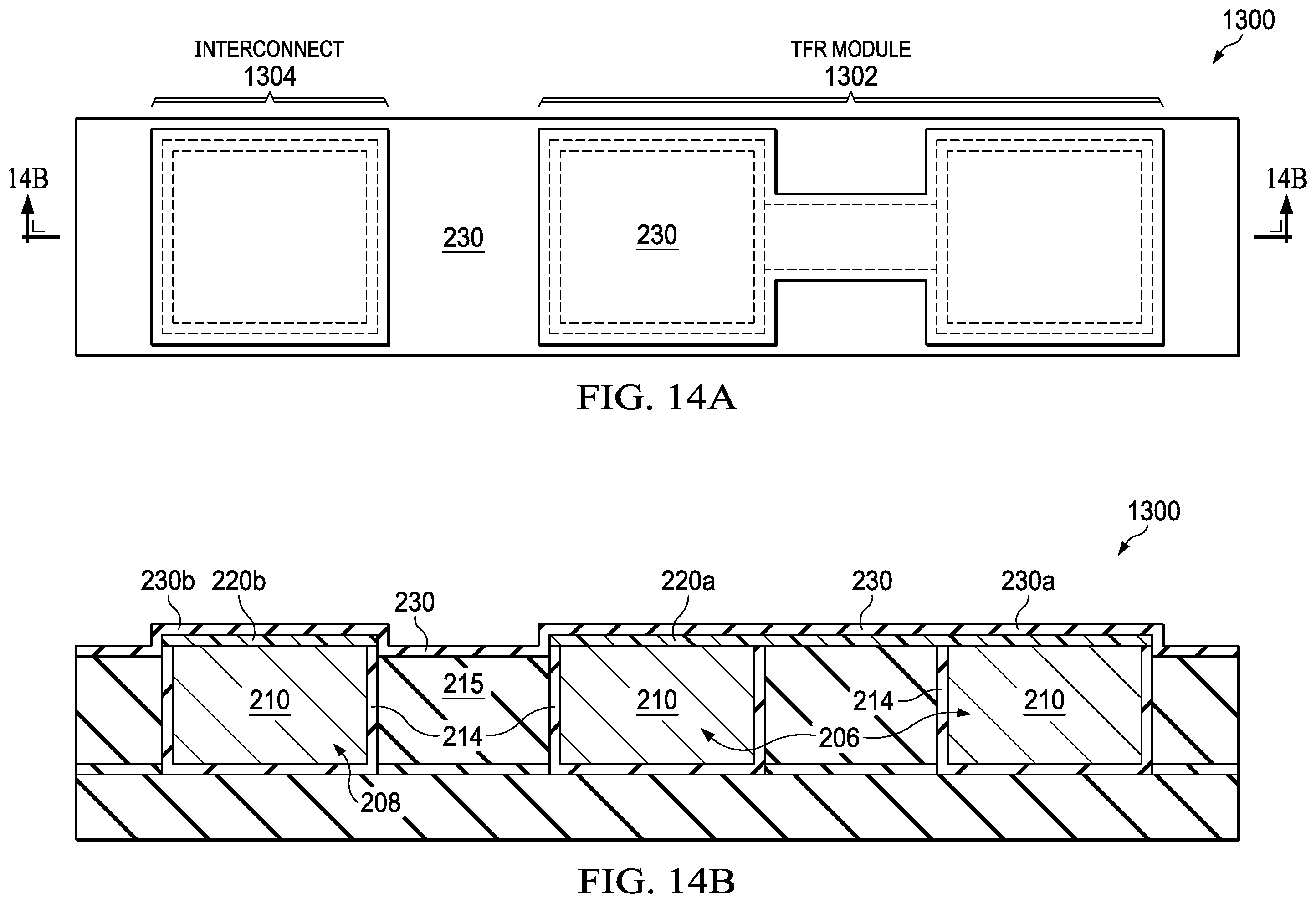 Patent US11824079 Figure 14 – Thin-film resistor (TFR) having a TFR element providing a diffusion barrier for underlying TFR heads