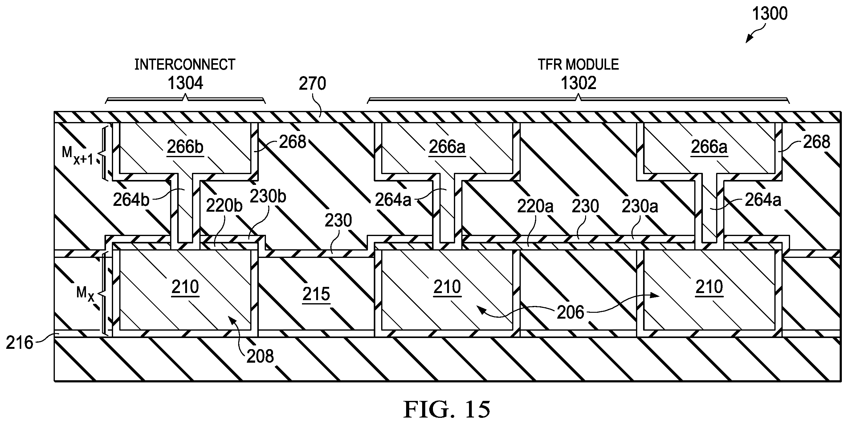 Patent US11824079 Figure 15 – Thin-film resistor (TFR) having a TFR element providing a diffusion barrier for underlying TFR heads