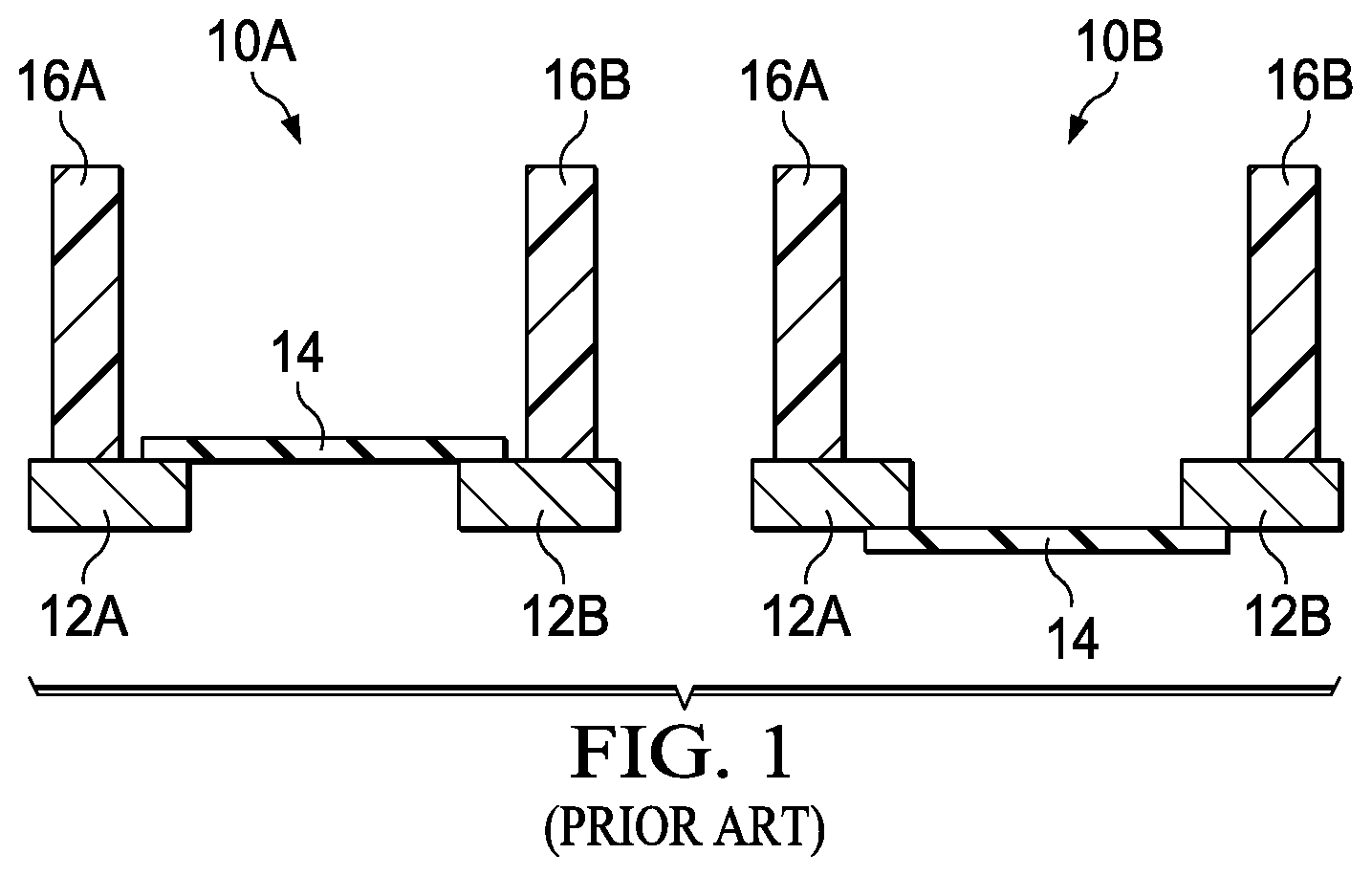 Patent US11824080 Figure 1 – Thin-film resistor (TFR) with displacement-plated TFR heads