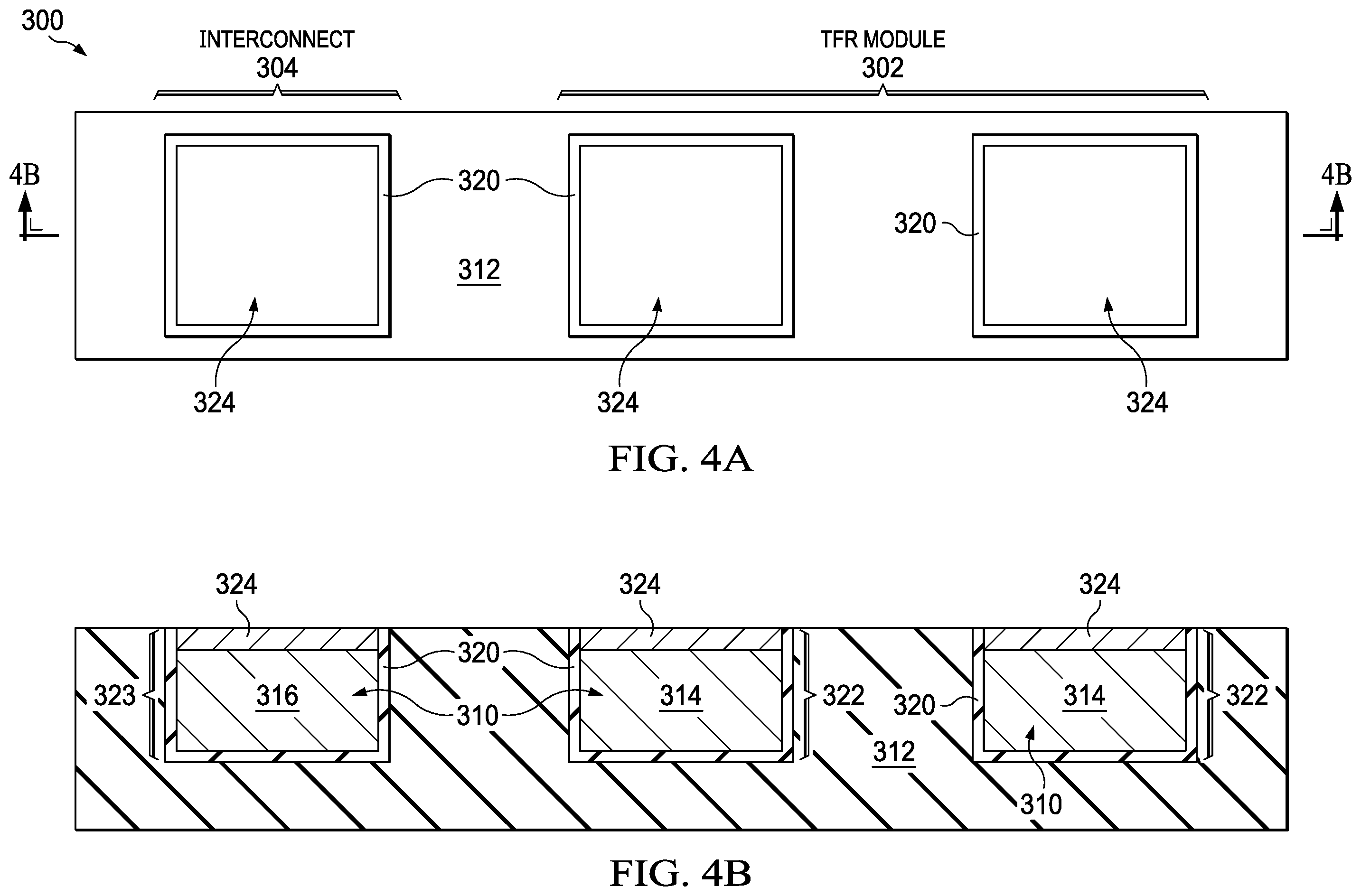 Patent US11824080 Figure 4 – Thin-film resistor (TFR) with displacement-plated TFR heads