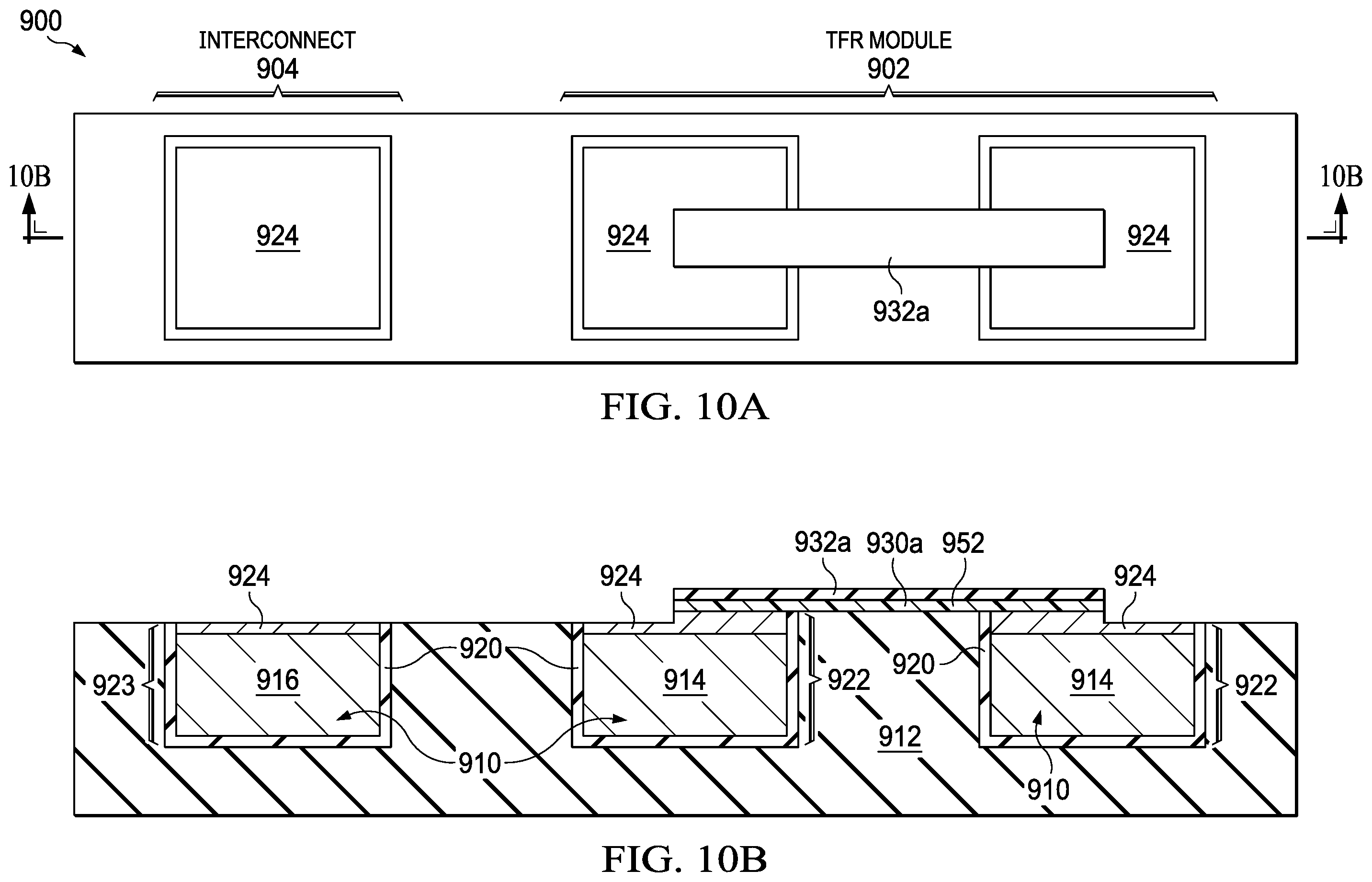 Patent US11824080 Figure 10 – Thin-film resistor (TFR) with displacement-plated TFR heads