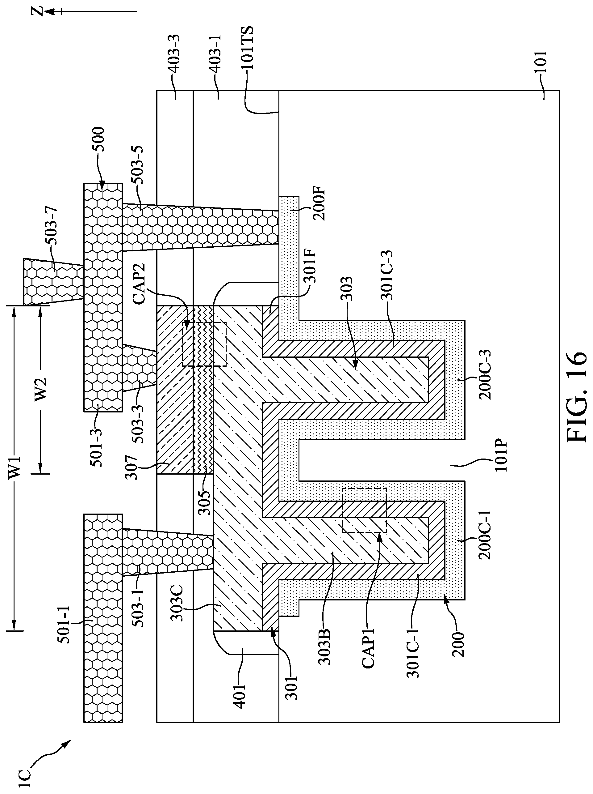 Patent US11824082 Figure 16 – Method for fabricating semiconductor device with capacitors having shared electrode