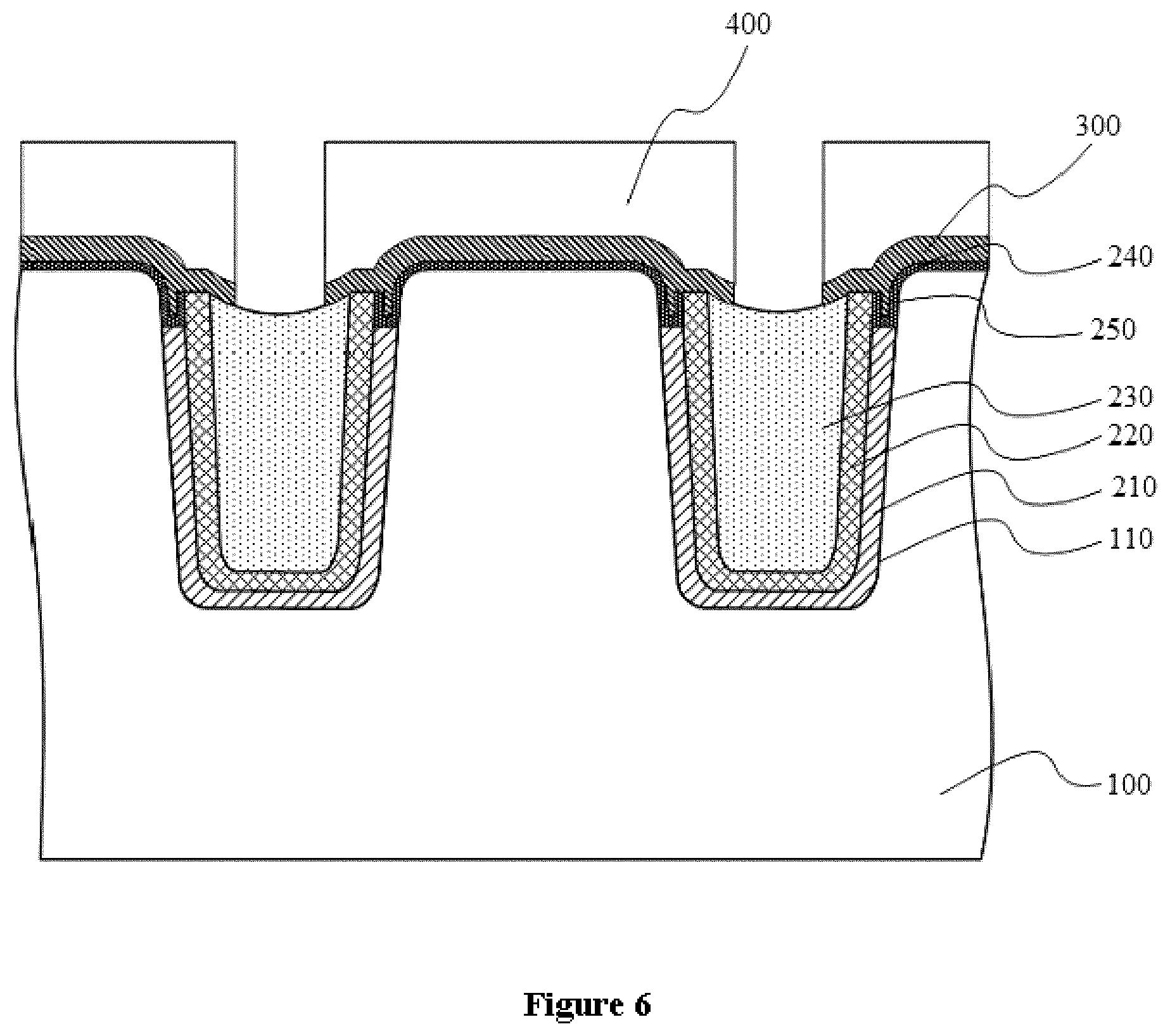Patent US11824087 Figure 6 – Shallow trench isolation structure and semiconductor device with the same