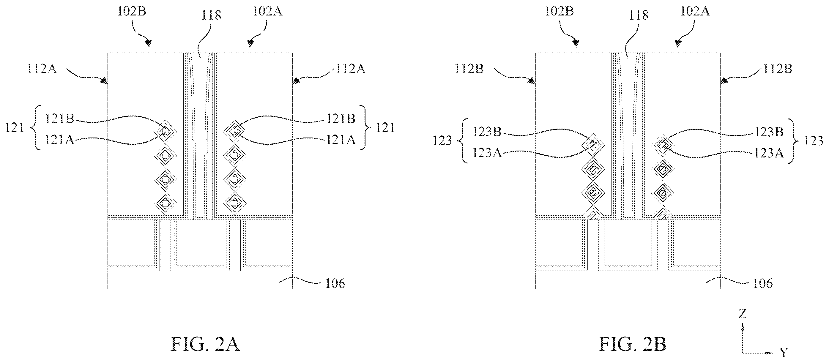 Patent US11824089 Figure 5 – Core-shell nanostructures for semiconductor devices