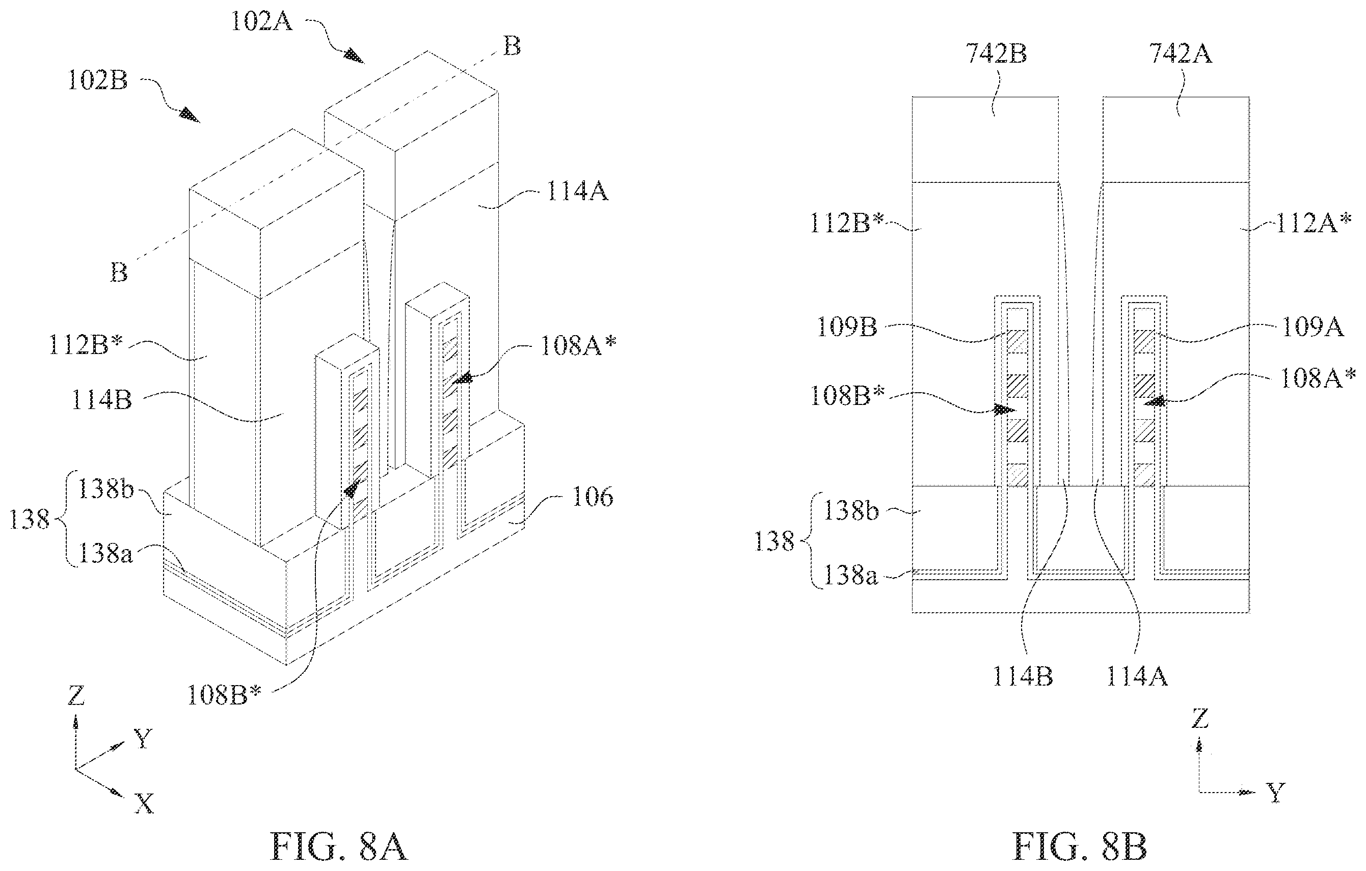 Patent US11824089 Figure 12 – Core-shell nanostructures for semiconductor devices