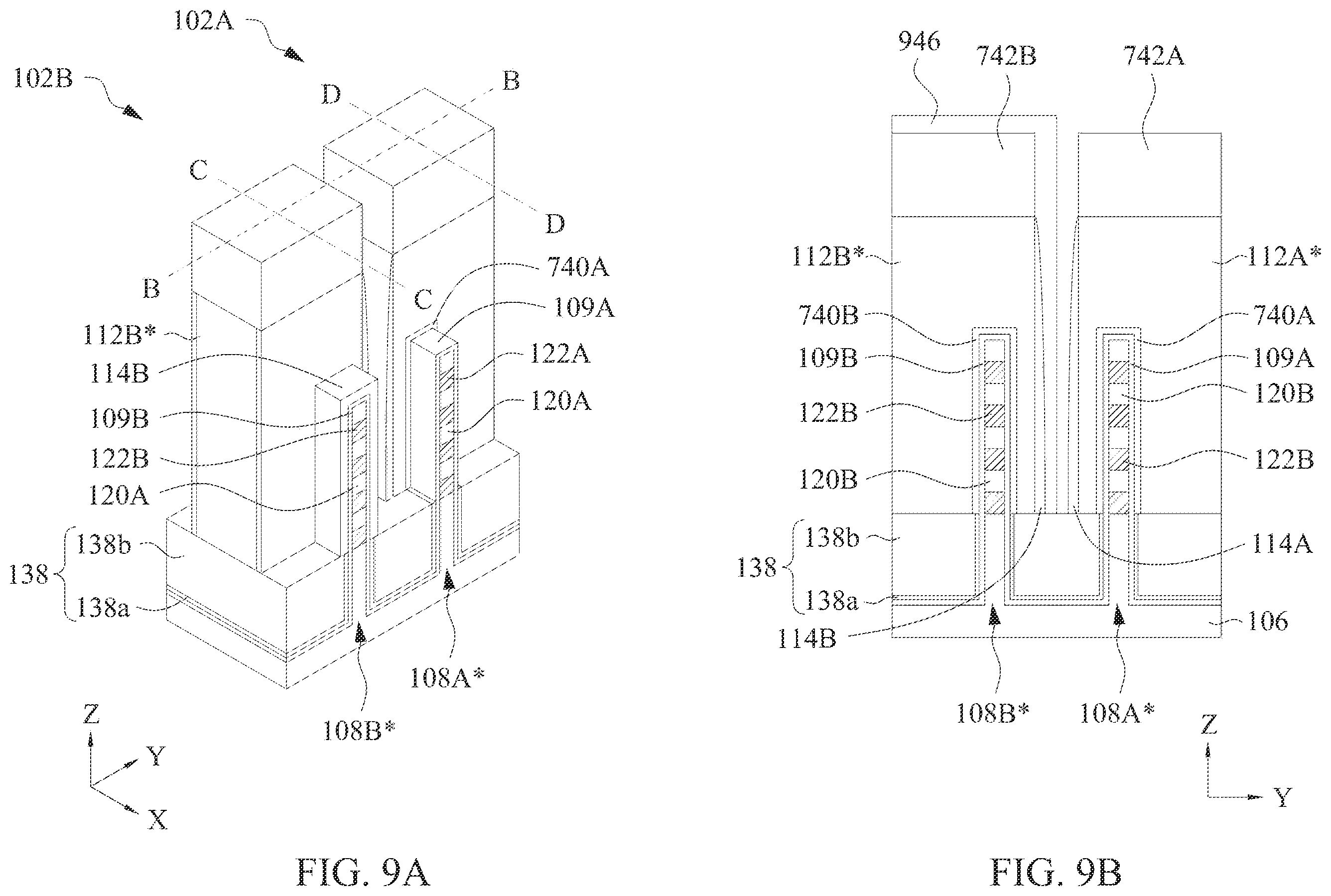 Patent US11824089 Figure 13 – Core-shell nanostructures for semiconductor devices