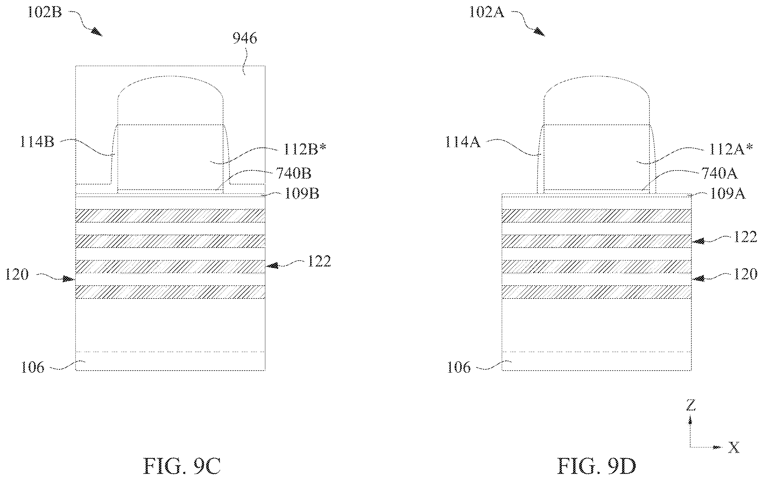 Patent US11824089 Figure 14 – Core-shell nanostructures for semiconductor devices