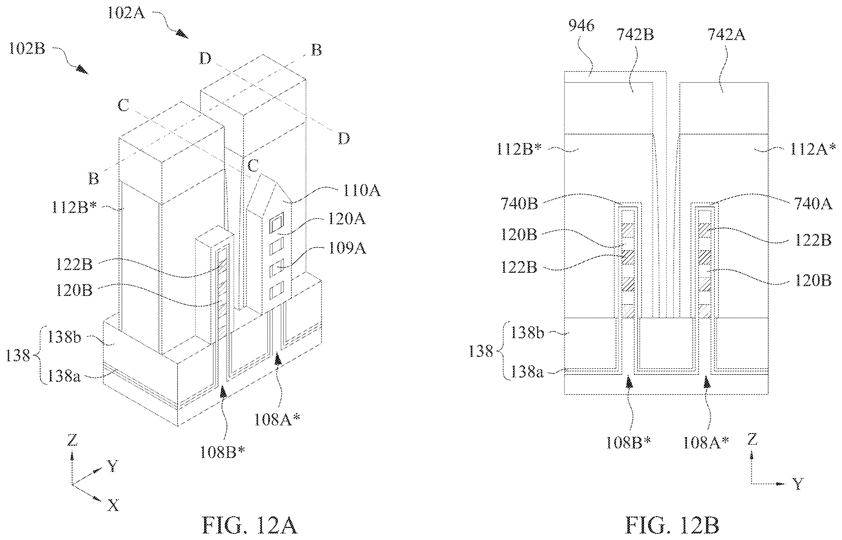 Patent US11824089 Figure 19 – Core-shell nanostructures for semiconductor devices