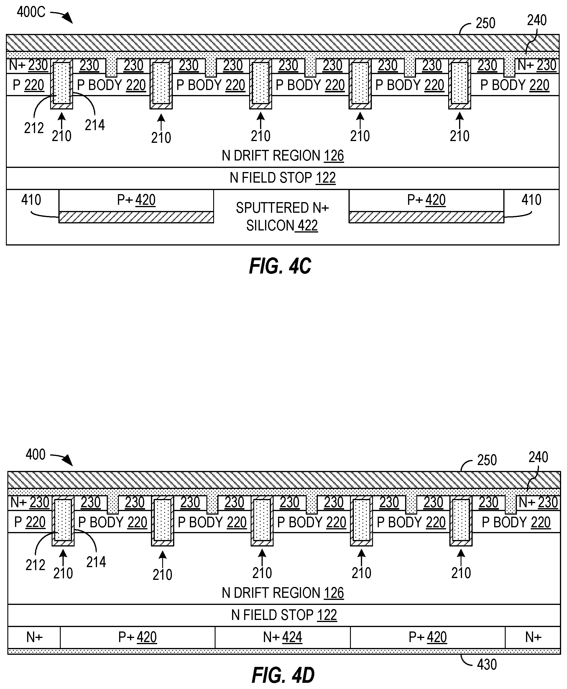 Patent US11824090 Figure 7 – Back side dopant activation in field stop IGBT
