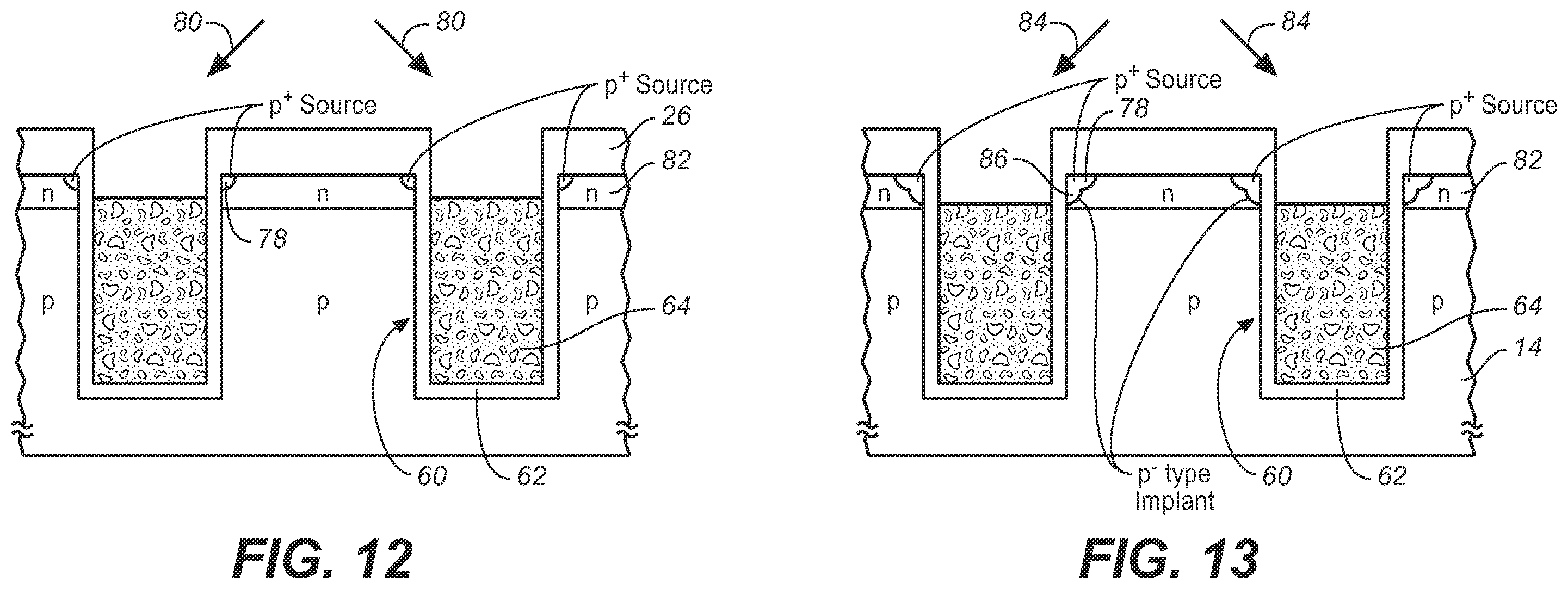 Patent US11824092 Figure 6 – Insulated trench gates with dopants implanted through gate oxide