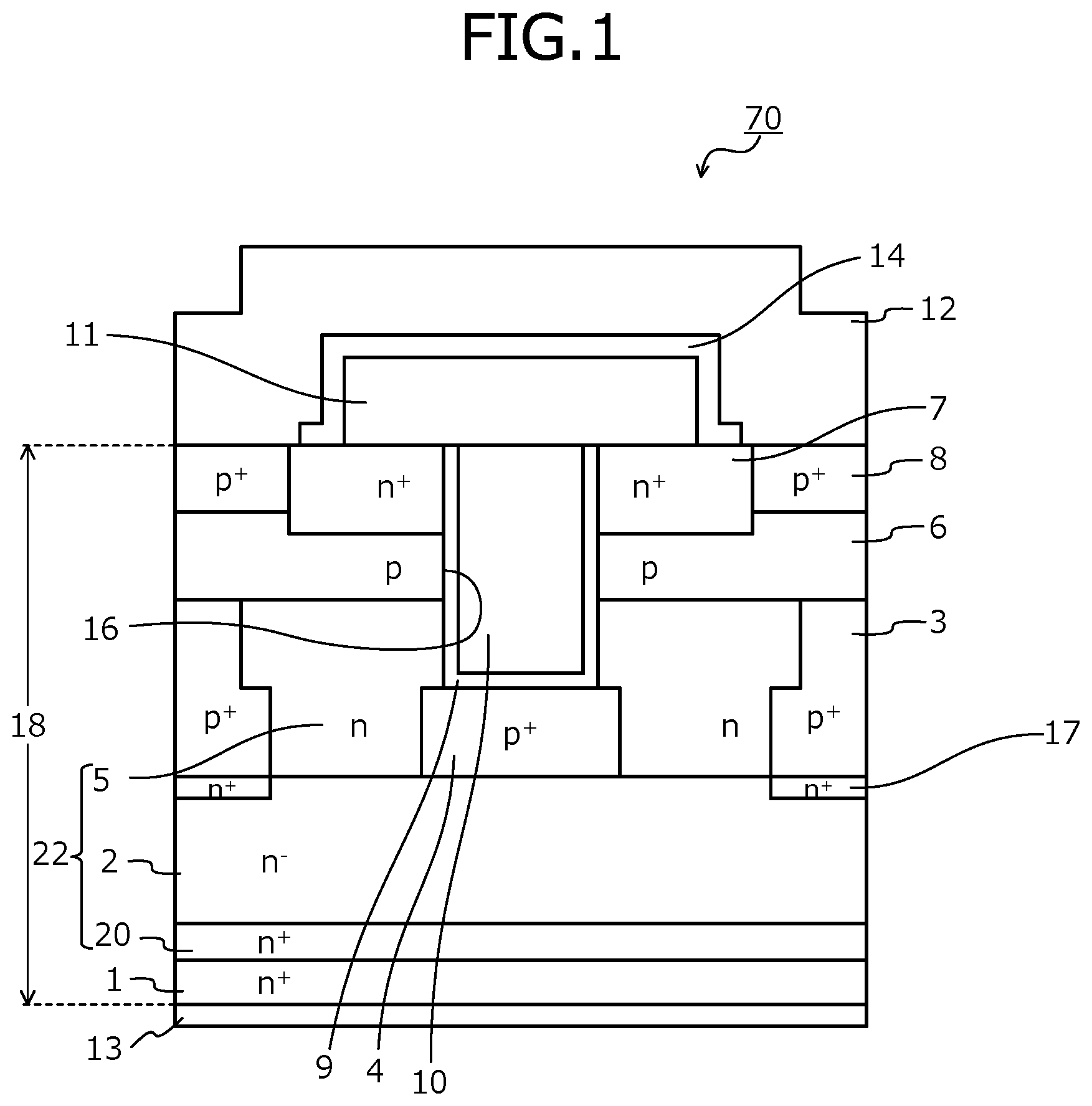 Patent US11824093 Figure 1 – Silicon carbide semiconductor device