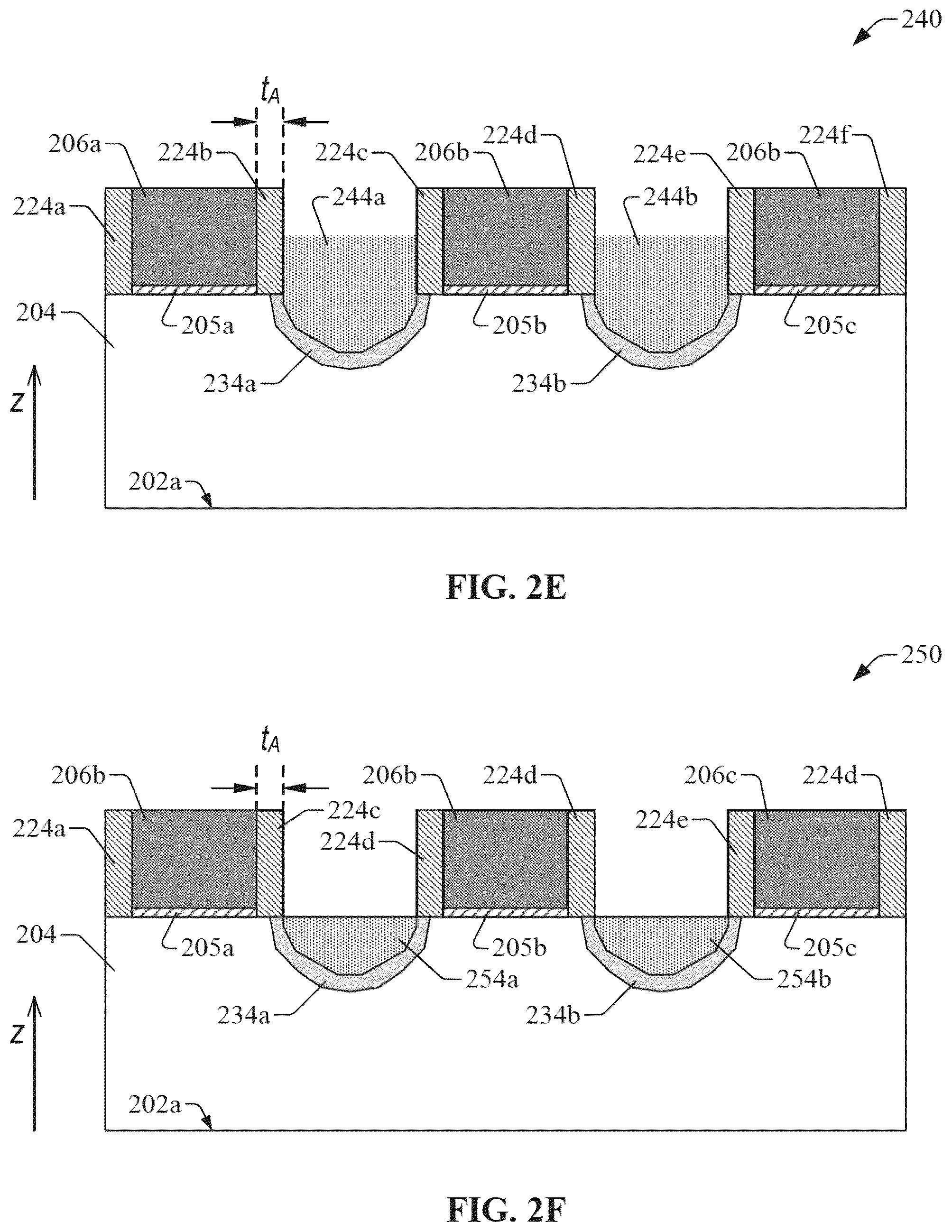 Patent US11824097 Figure 4 – Contact architecture for capacitance reduction and satisfactory contact resistance