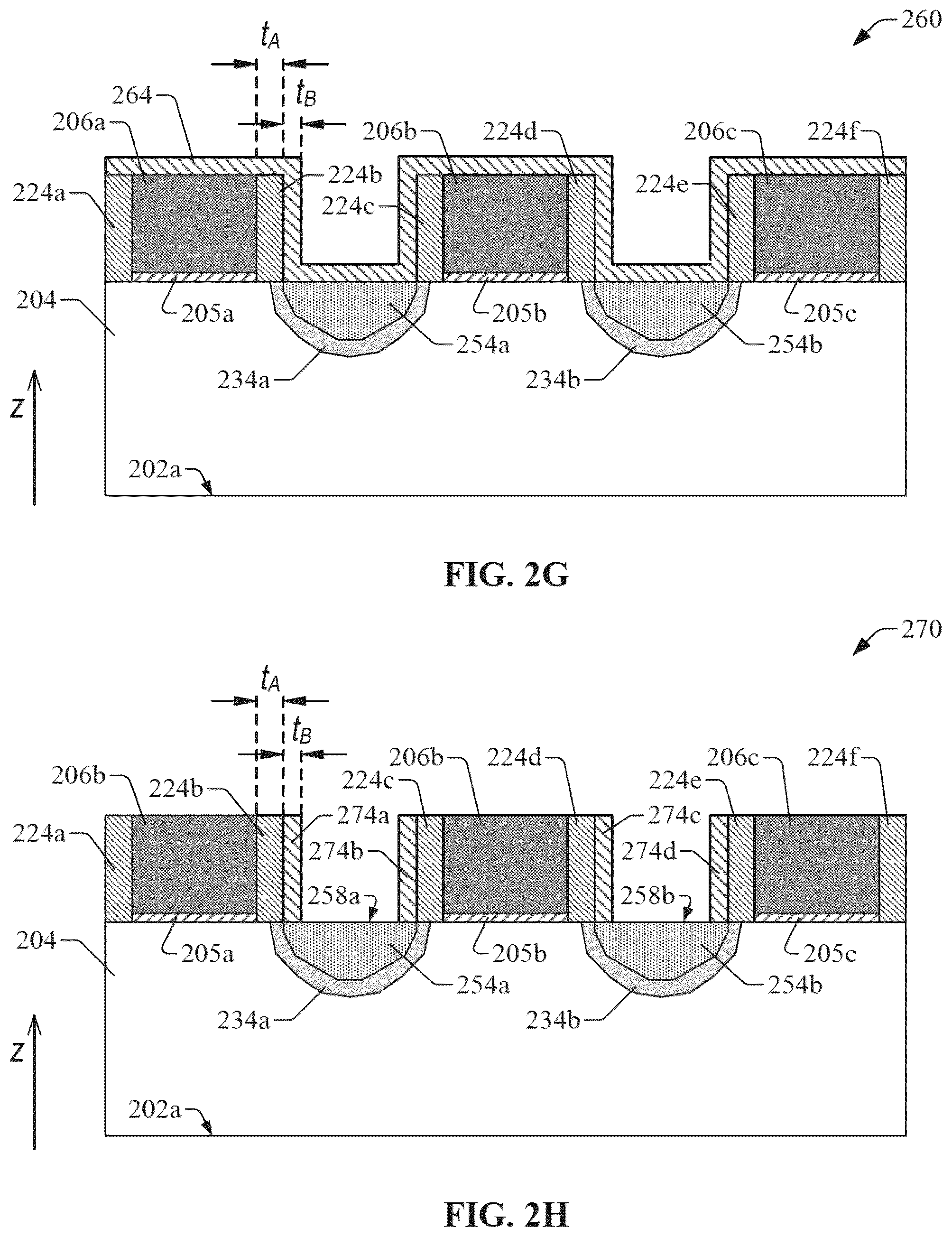 Patent US11824097 Figure 5 – Contact architecture for capacitance reduction and satisfactory contact resistance