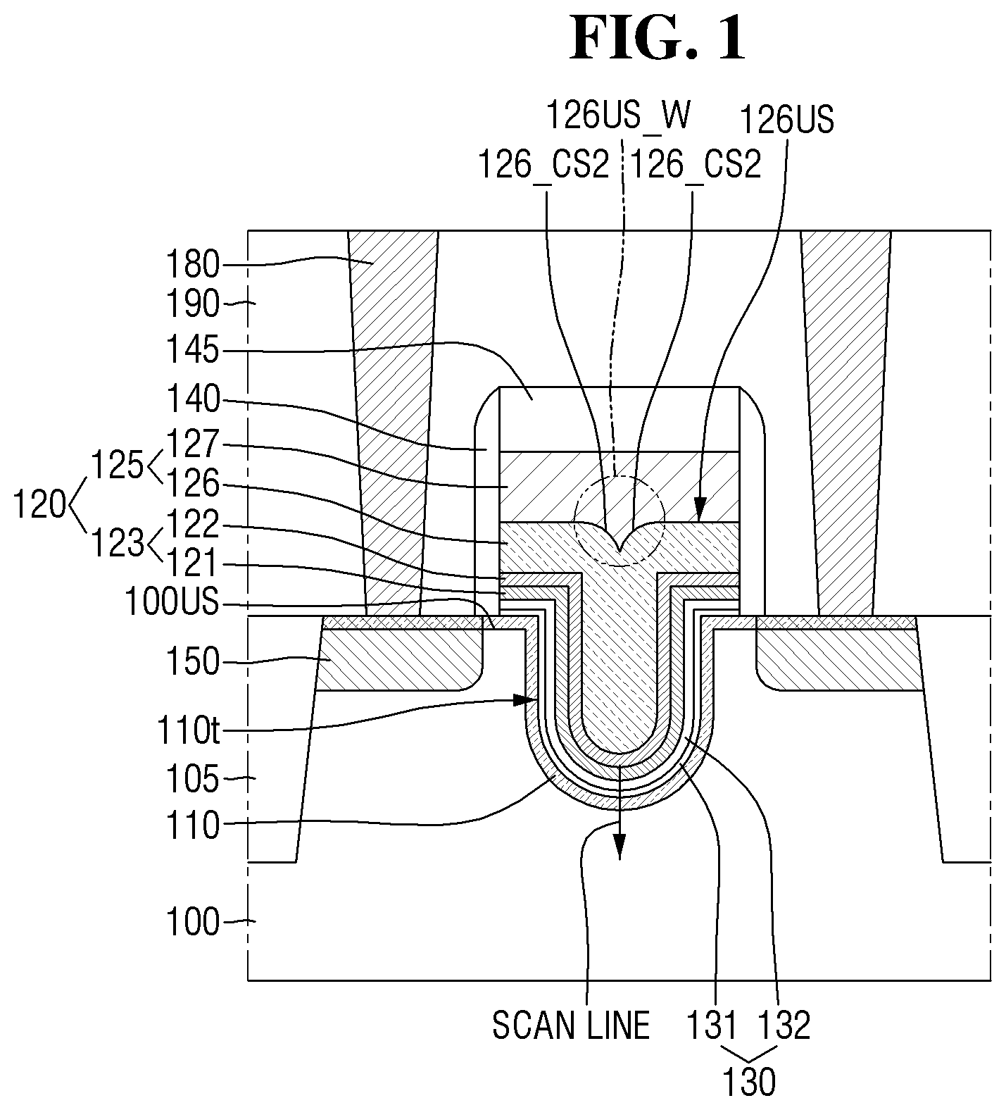 Patent US11824098 Figure 1 – Semiconductor device and method of fabricating the same
