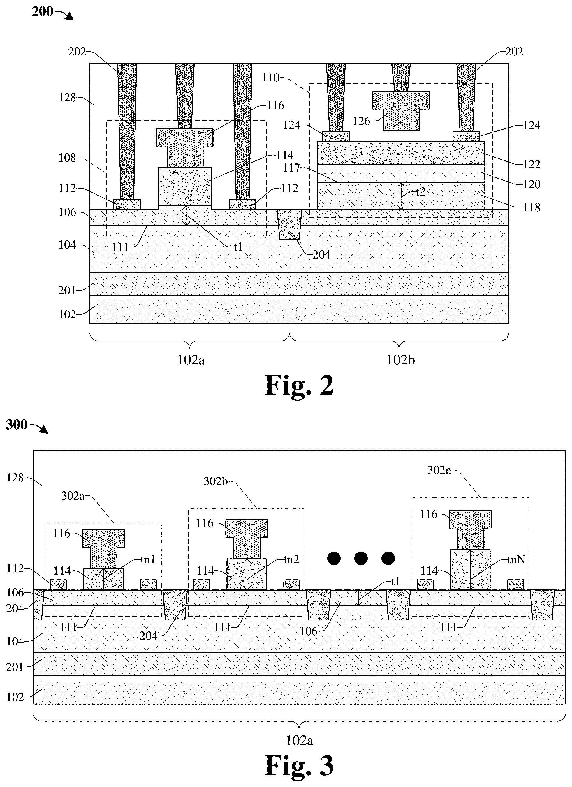 Patent US11824109 Figure 2 – Integration of p-channel and n-channel E-FET III-V devices with optimization of device performance