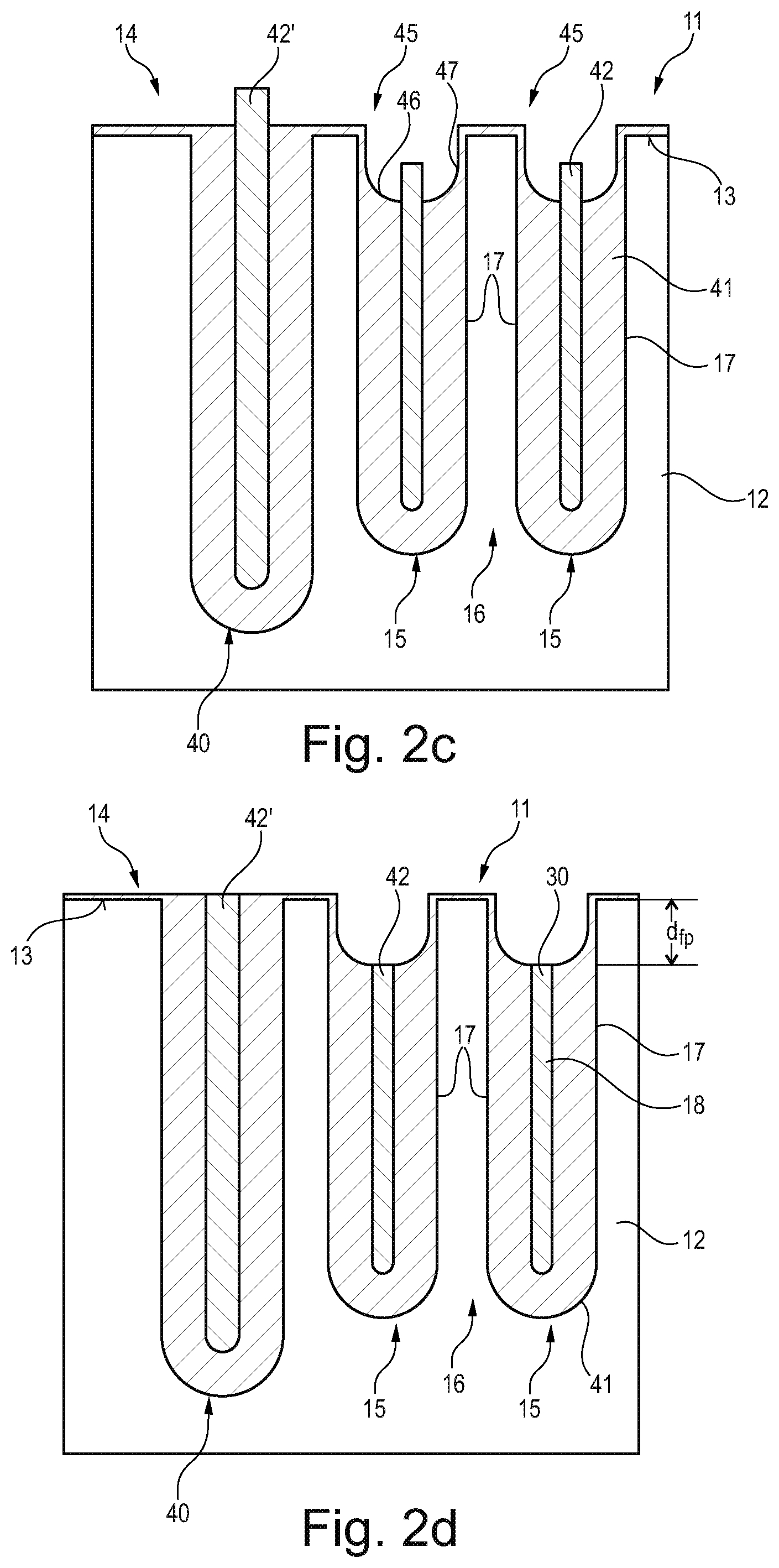 Patent US11824114 Figure 4 – Transistor device having a field plate in an elongate active trench