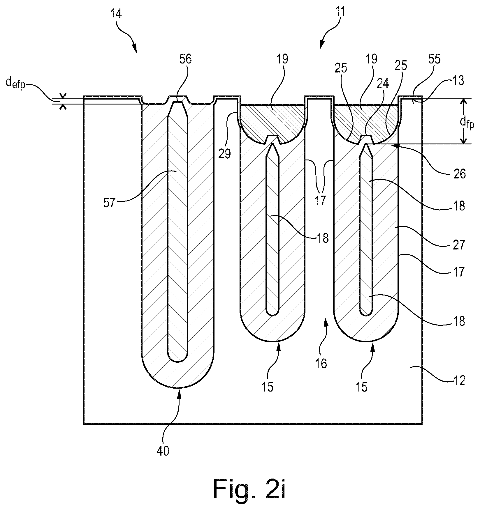 Patent US11824114 Figure 7 – Transistor device having a field plate in an elongate active trench