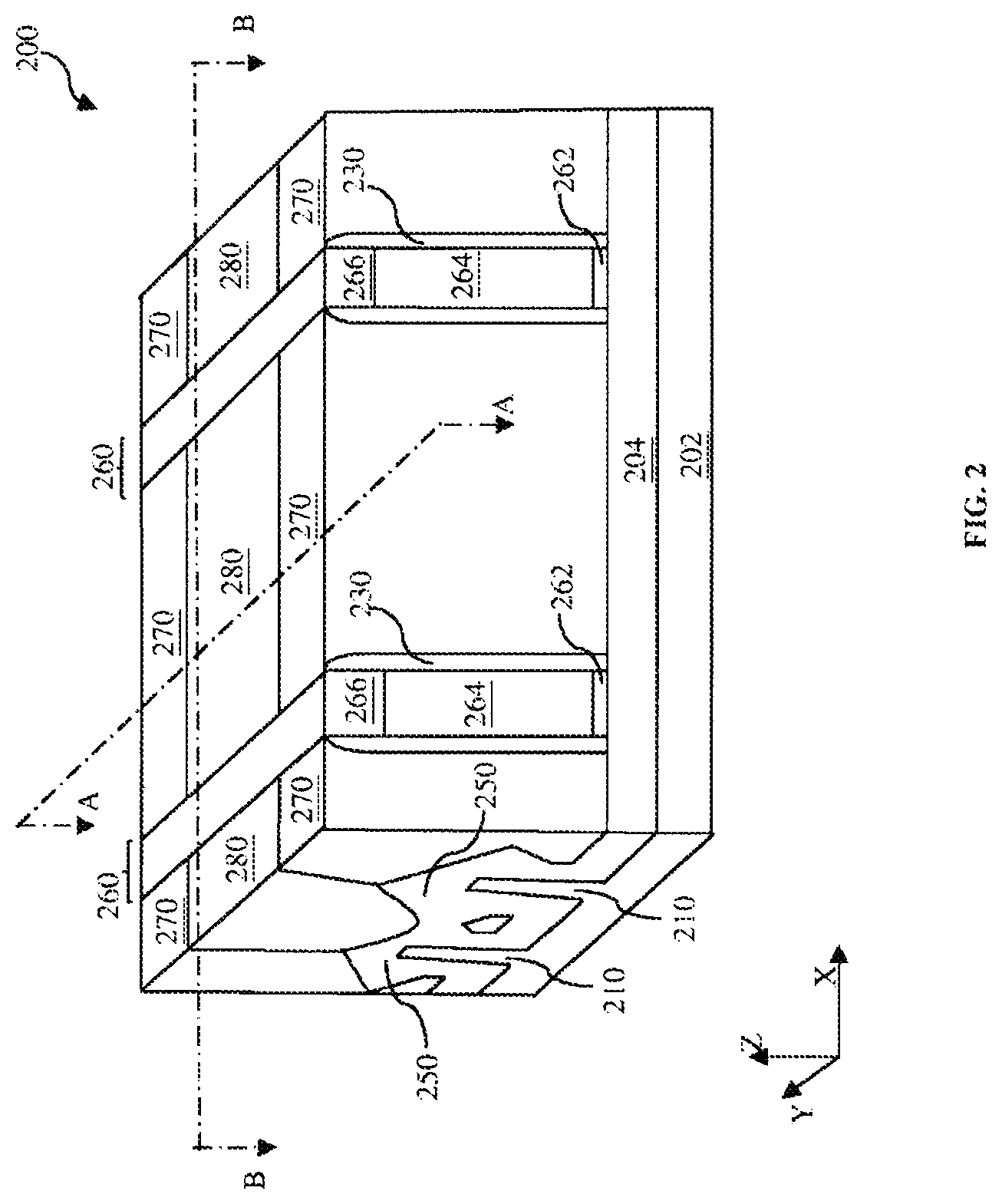 Patent US11824121 Figure 2 – Semiconductor device with self-aligned wavy contact profile and method of forming the same