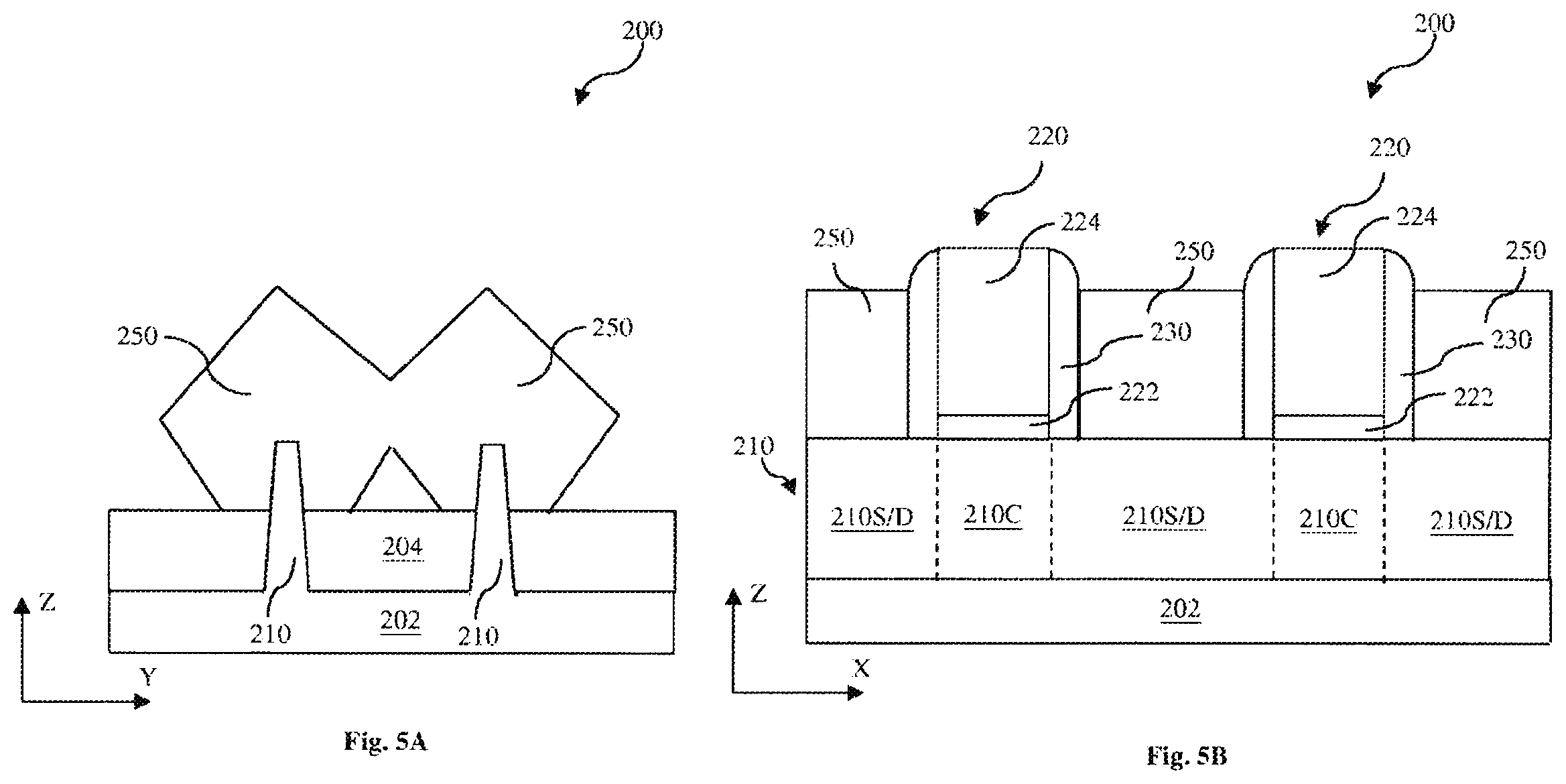 Patent US11824121 Figure 5 – Semiconductor device with self-aligned wavy contact profile and method of forming the same