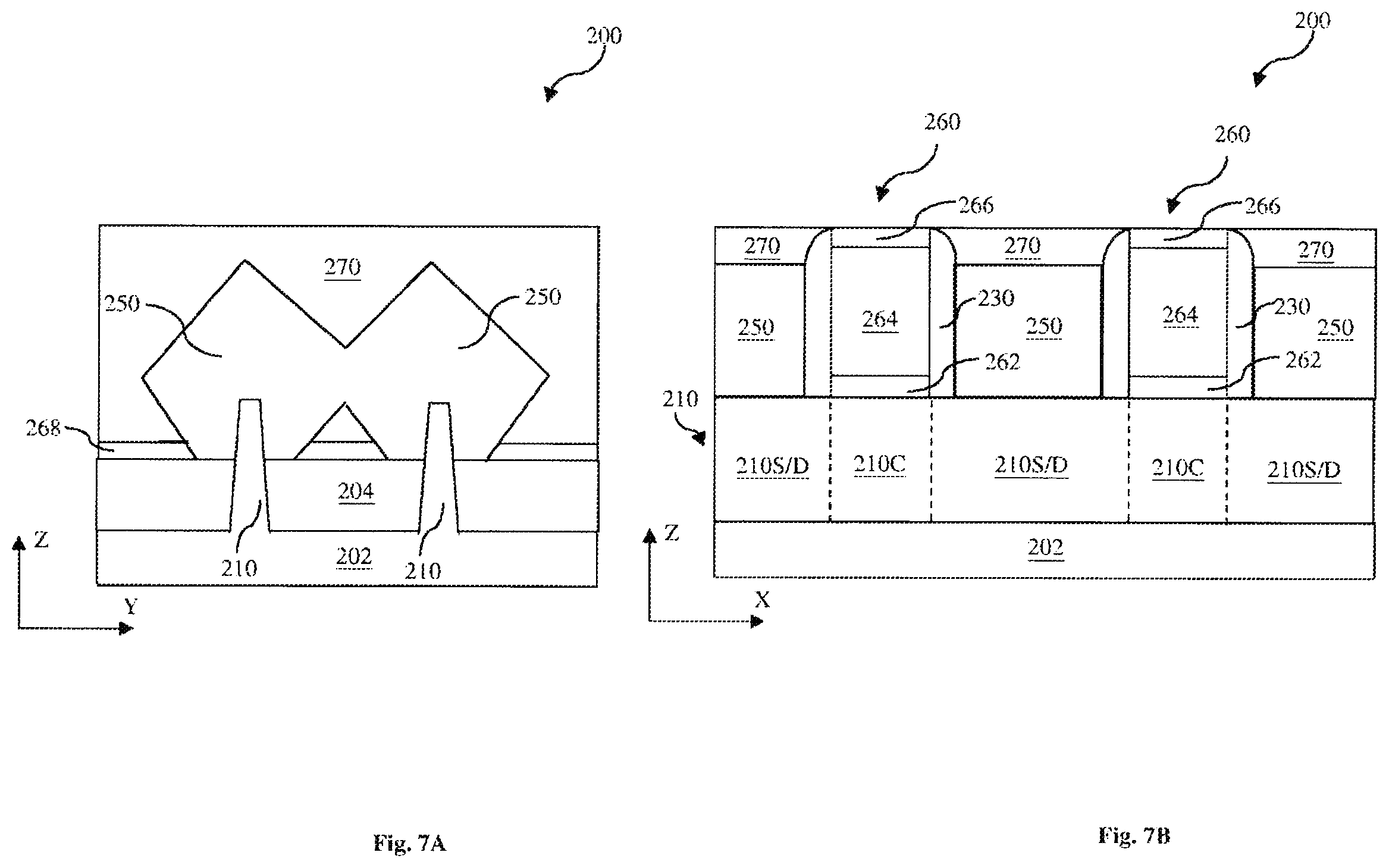 Patent US11824121 Figure 7 – Semiconductor device with self-aligned wavy contact profile and method of forming the same