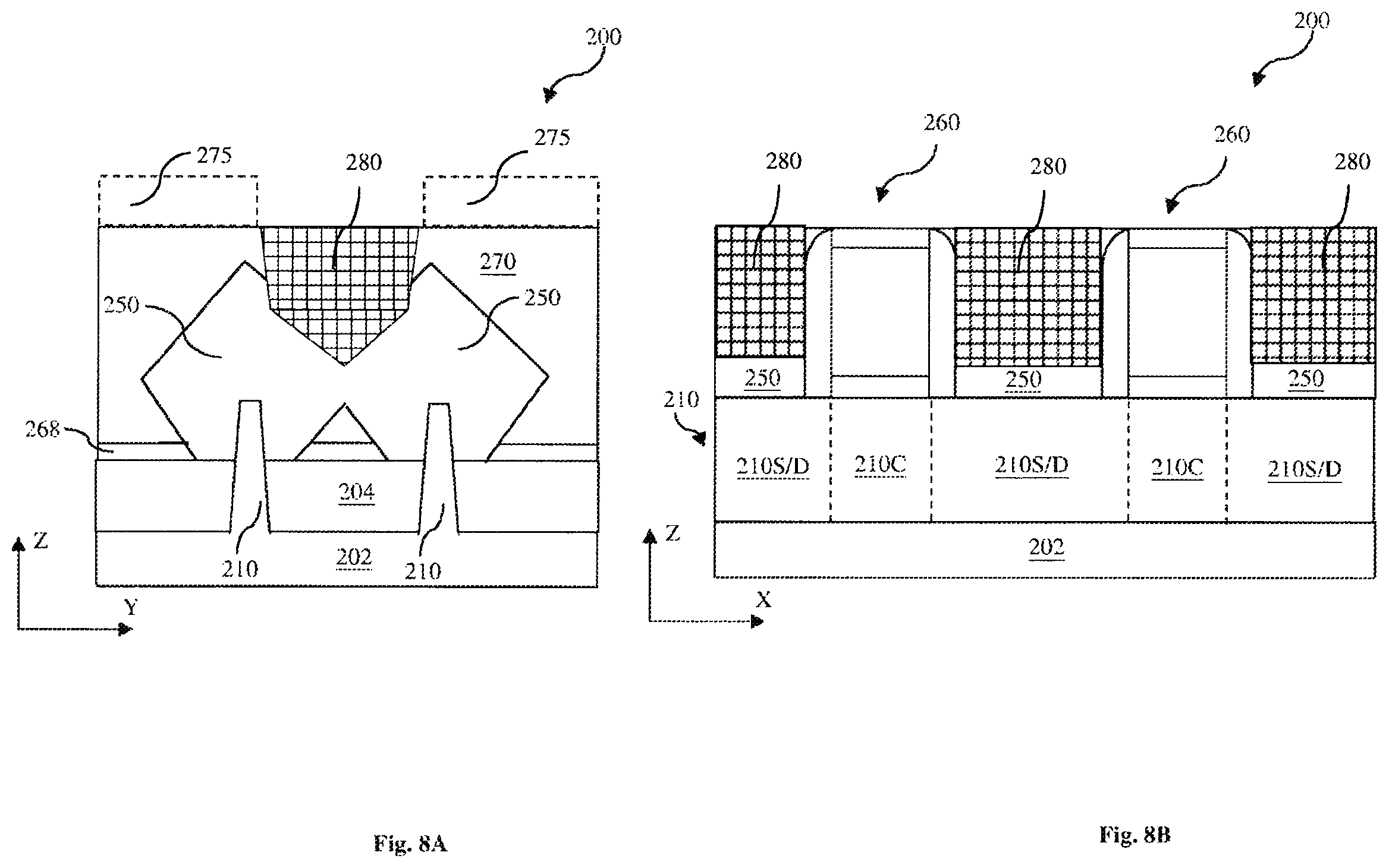 Patent US11824121 Figure 8 – Semiconductor device with self-aligned wavy contact profile and method of forming the same