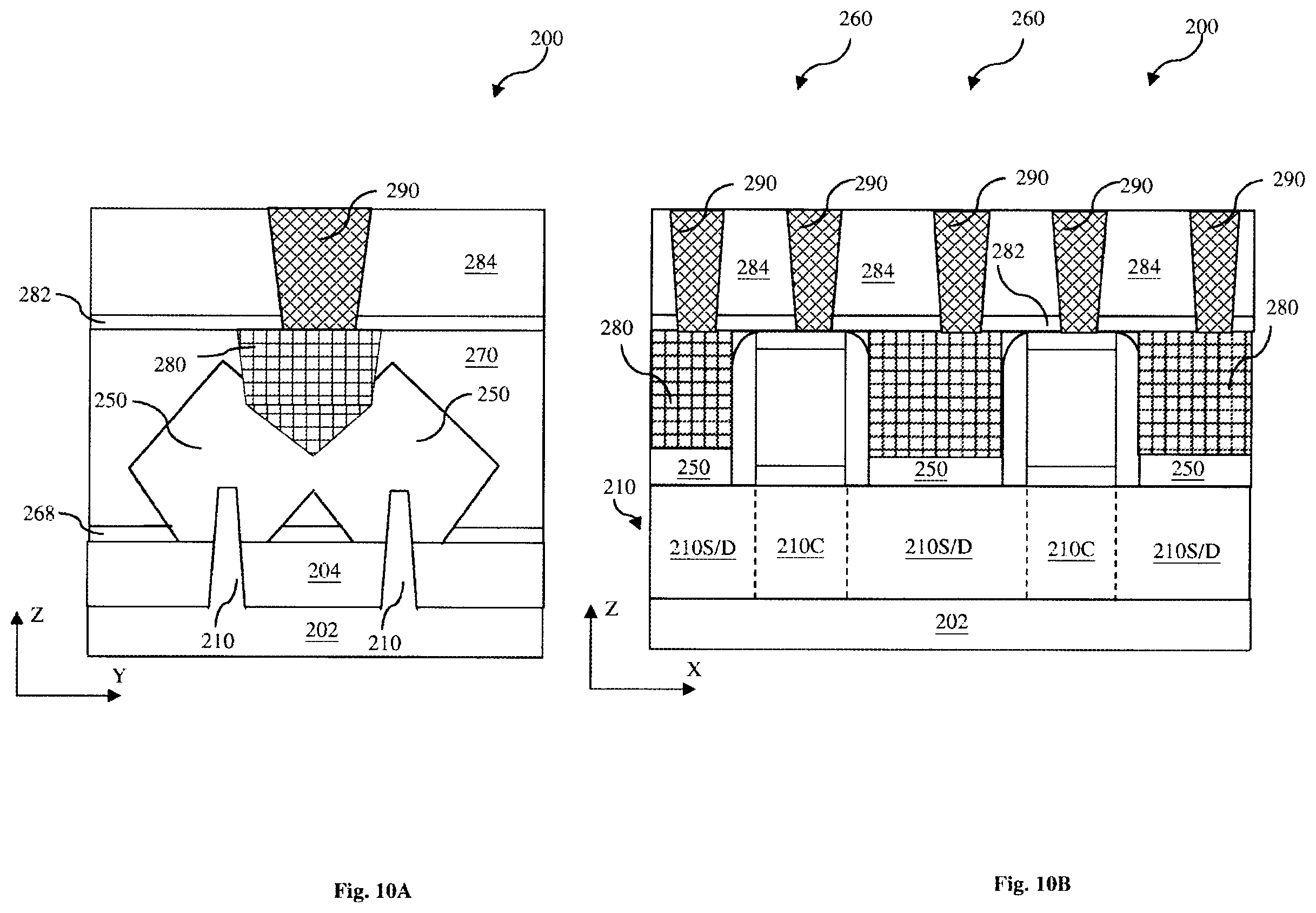 Patent US11824121 Figure 10 – Semiconductor device with self-aligned wavy contact profile and method of forming the same