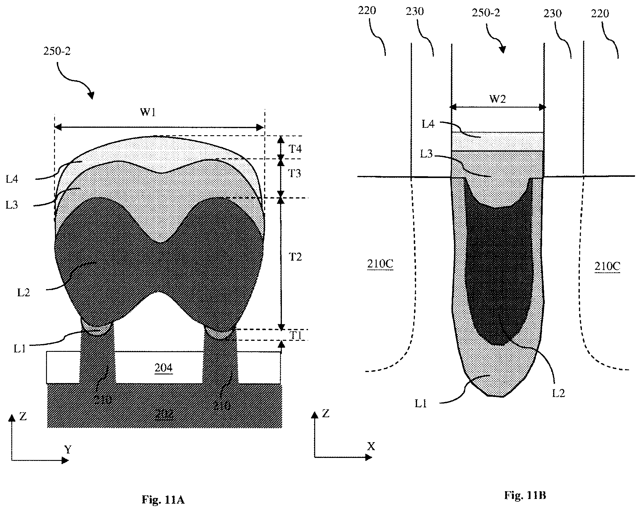 Patent US11824121 Figure 11 – Semiconductor device with self-aligned wavy contact profile and method of forming the same