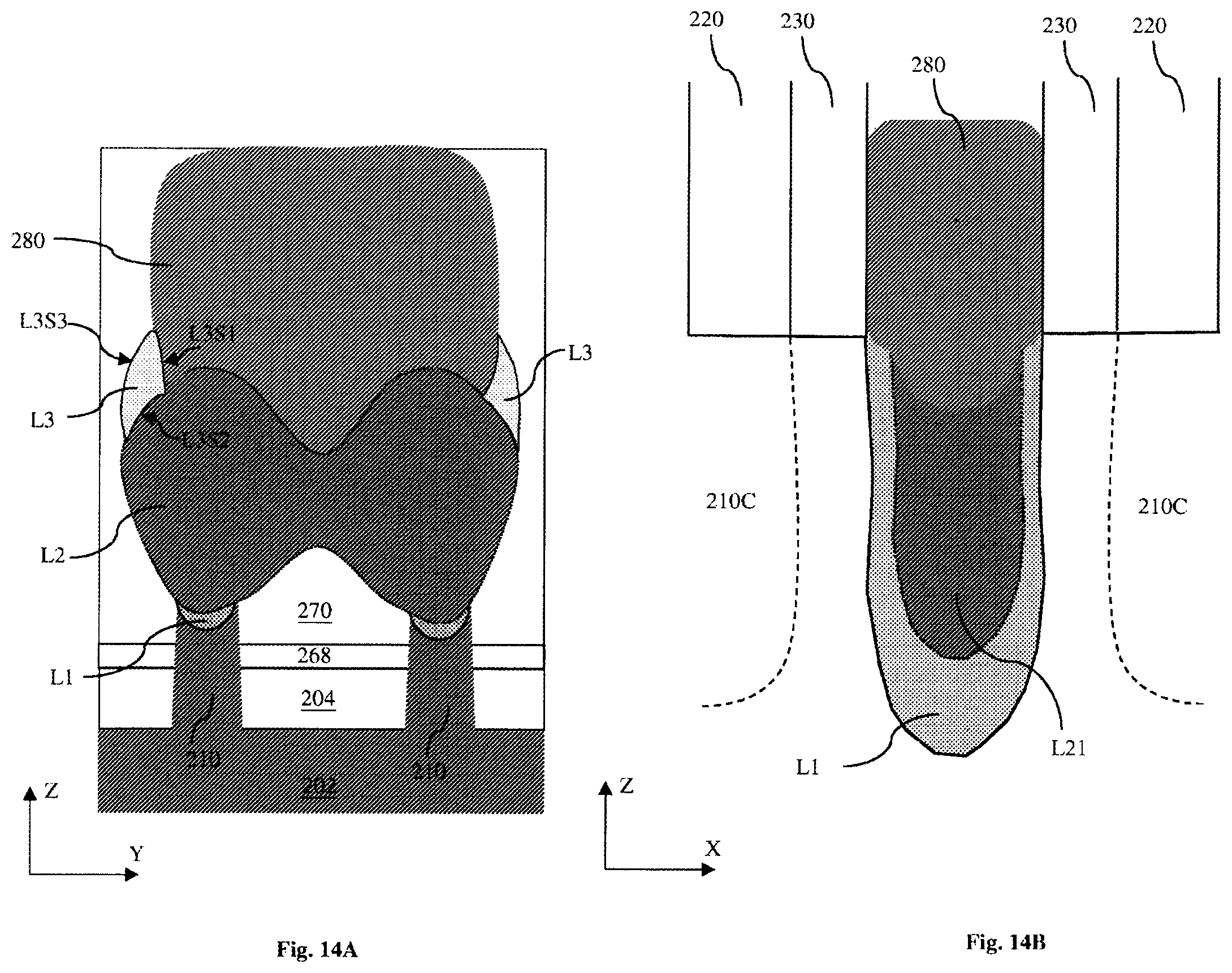 Patent US11824121 Figure 14 – Semiconductor device with self-aligned wavy contact profile and method of forming the same