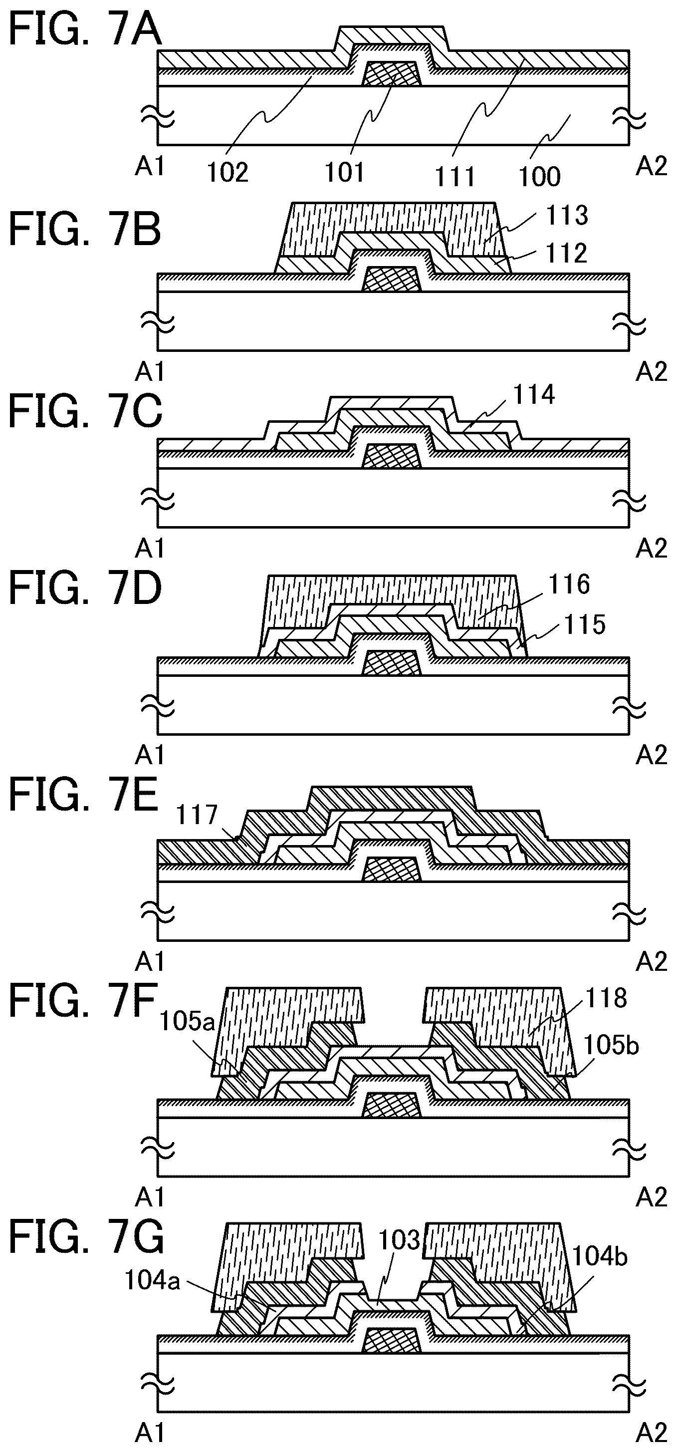 Patent US11824124 Figure 7 – Liquid crystal display device including transistor comprising oxide semiconductor