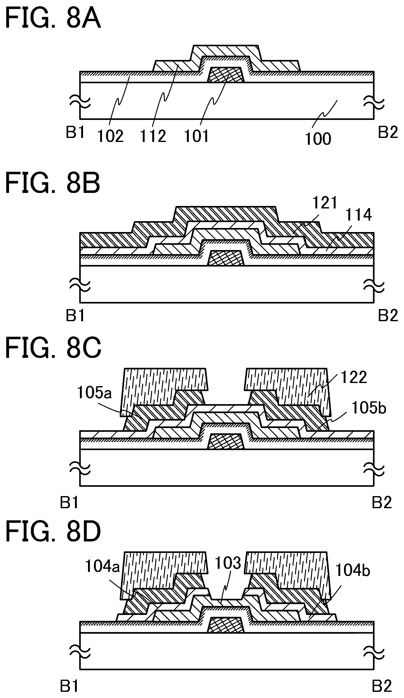 Patent US11824124 Figure 8 – Liquid crystal display device including transistor comprising oxide semiconductor