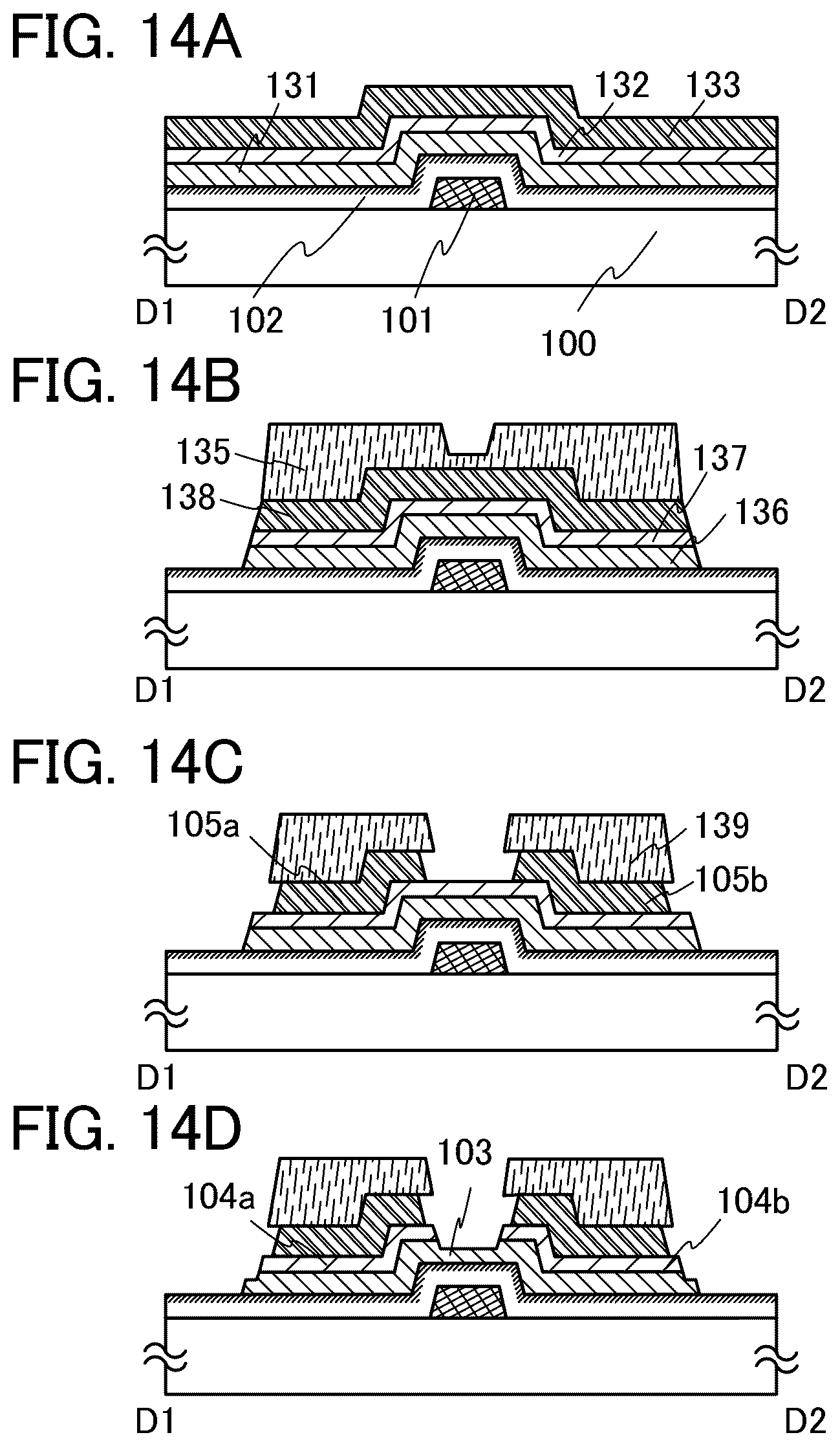 Patent US11824124 Figure 14 – Liquid crystal display device including transistor comprising oxide semiconductor