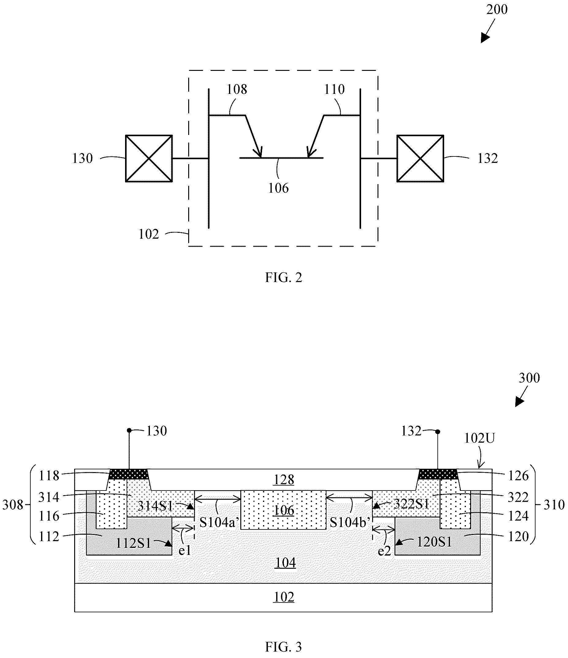 Patent US11824125 Figure 2 – Electrostatic discharge protection devices for bi-directional current protection