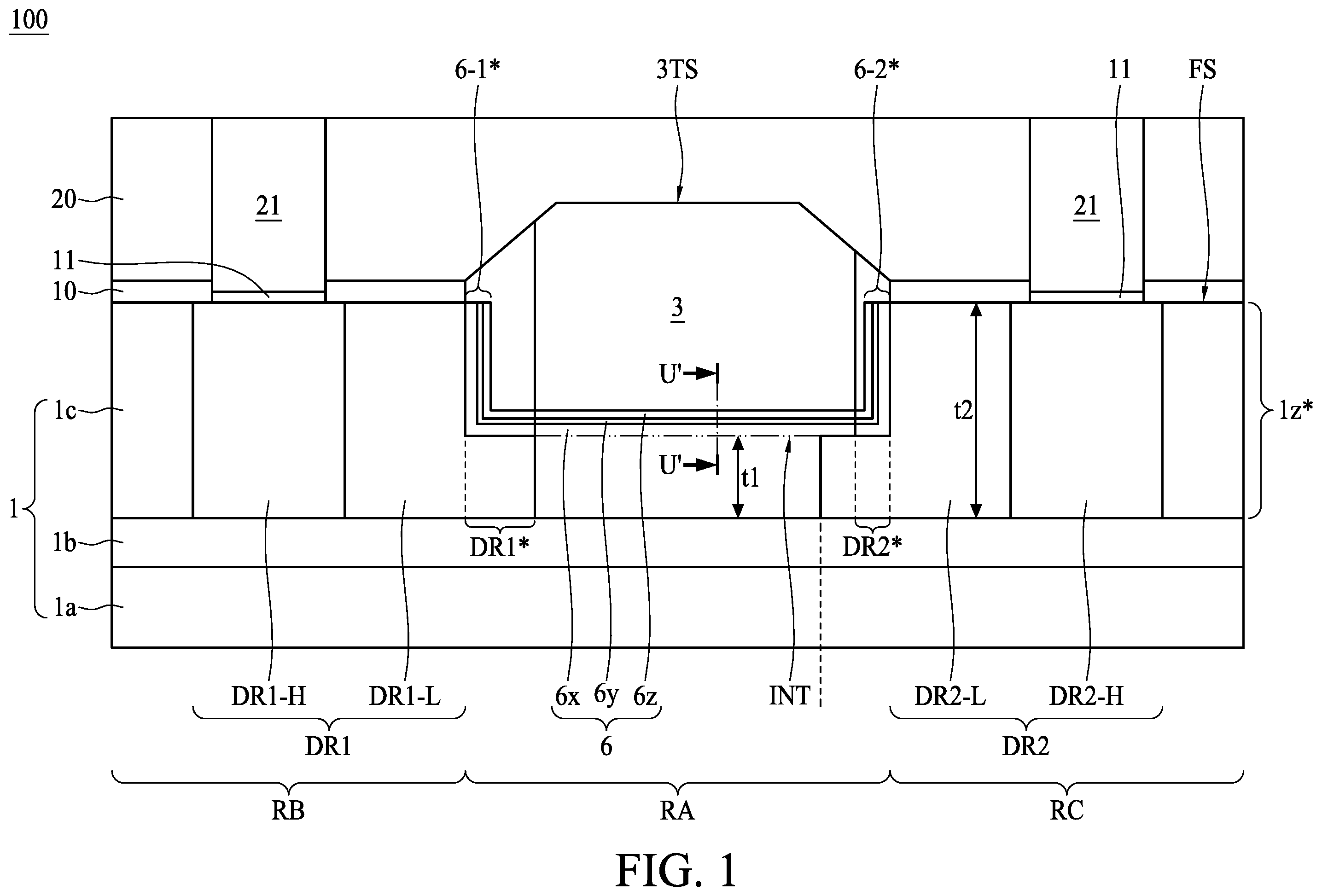 Patent US11824129 Figure 1 – Photo sensing device and method of fabricating the photo sensing device