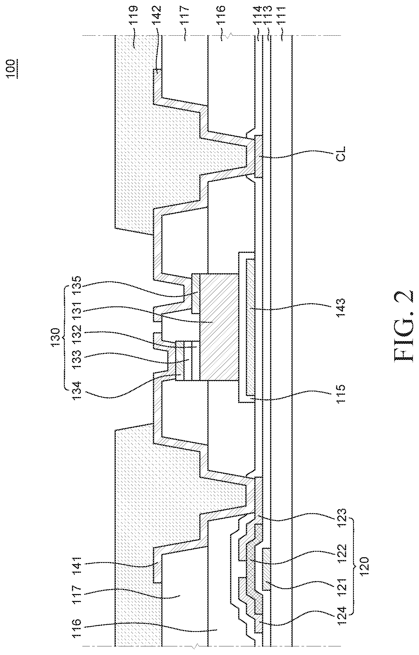 Patent US11824138 Figure 2 – Display device and method of fabricating the same