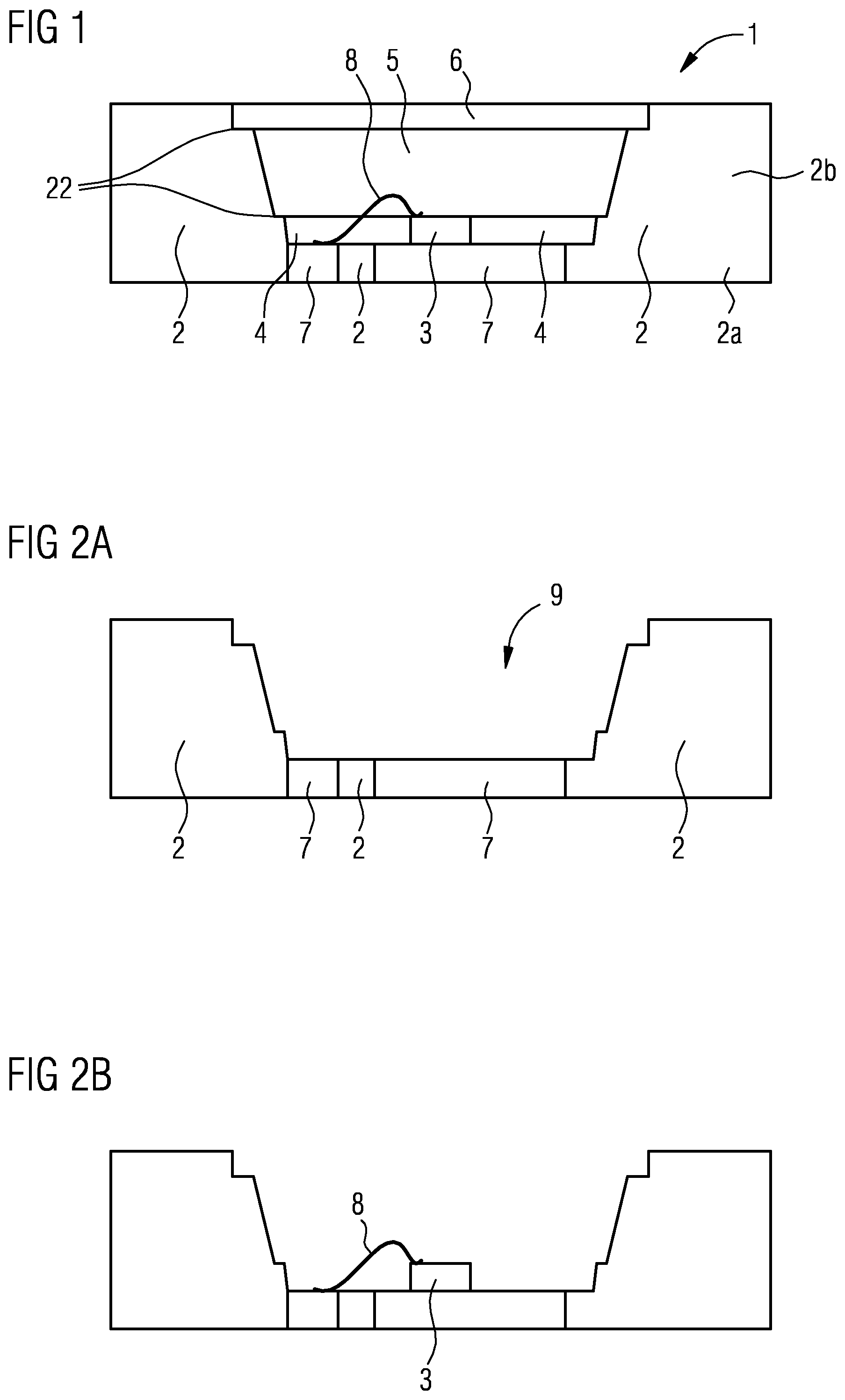 Patent US11824142 Figure 1 – Radiation-emitting component and method for producing a radiation-emitting component