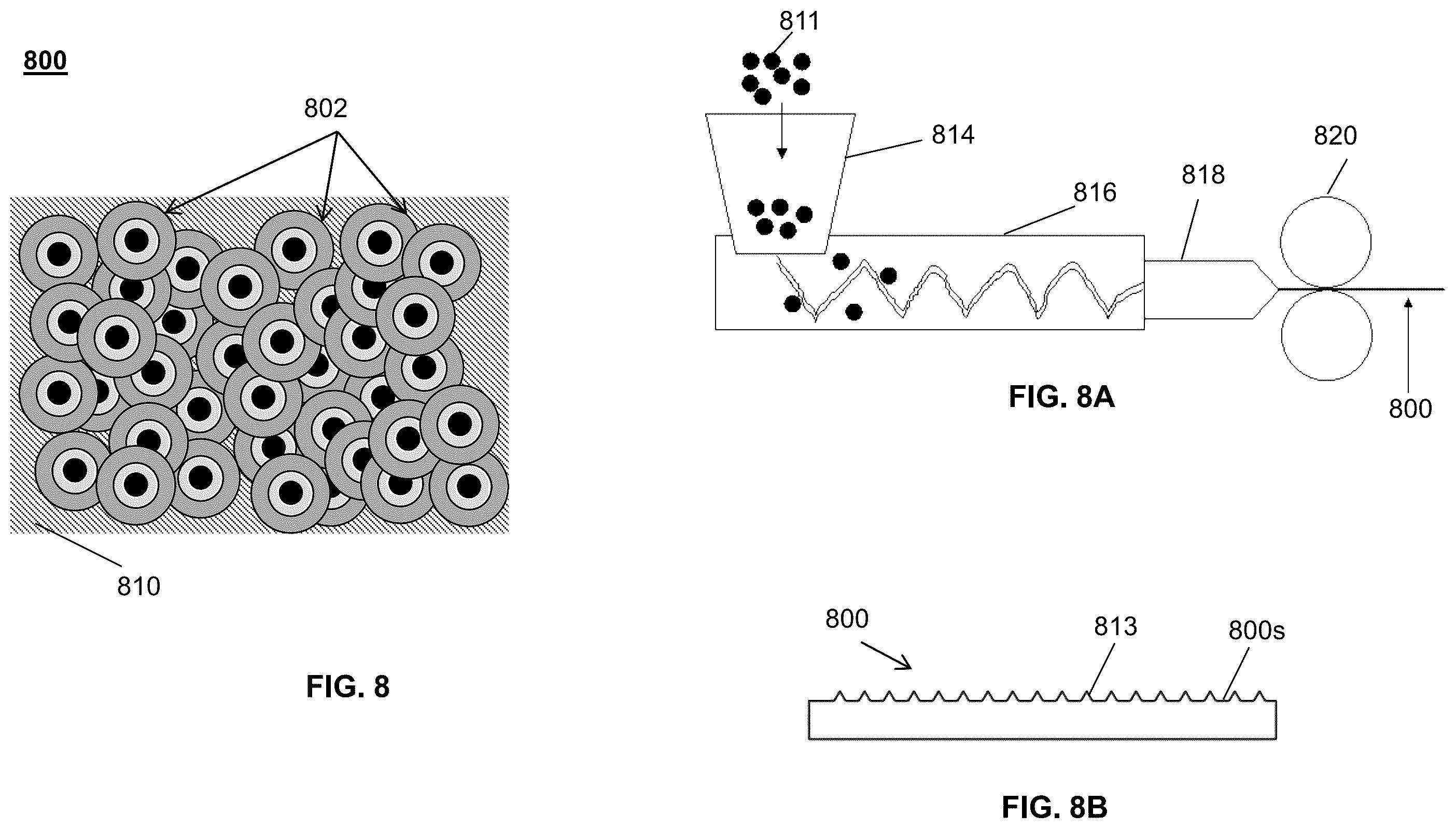 Patent US11824146 Figure 8 – Quantum dot encapsulation techniques