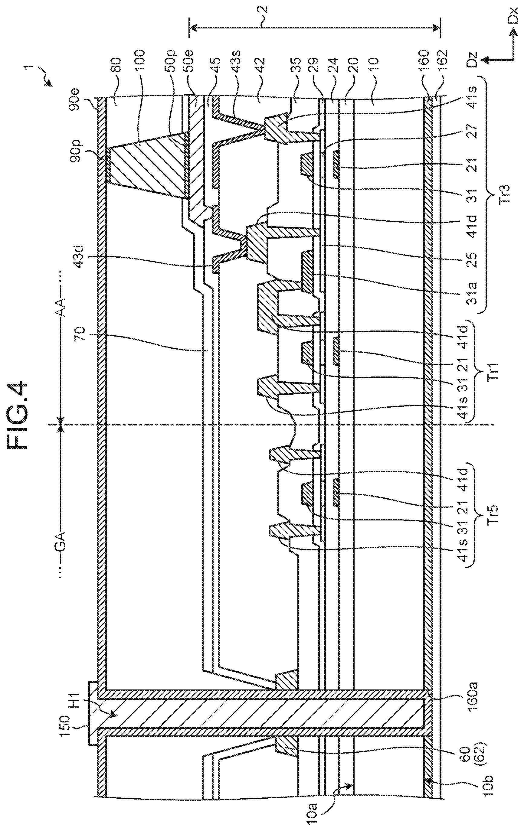 Patent US11824150 Figure 3 – Display device and array substrate