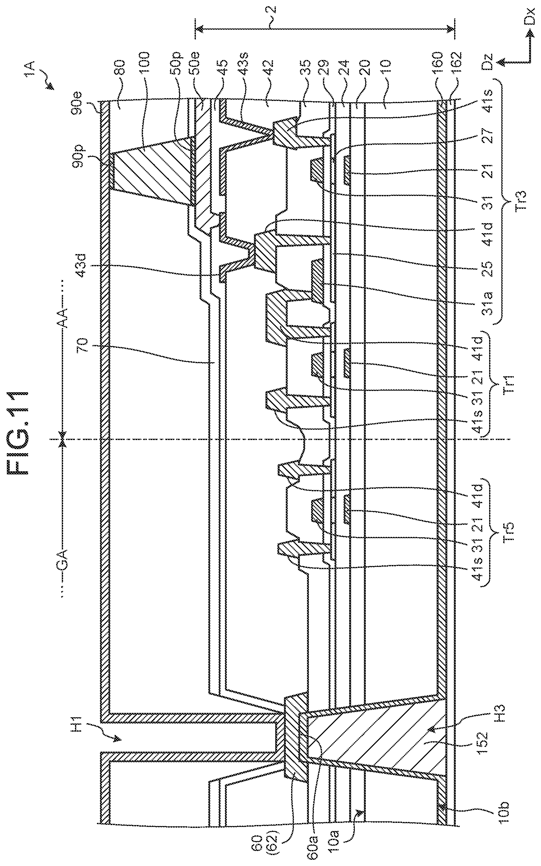 Patent US11824150 Figure 9 – Display device and array substrate