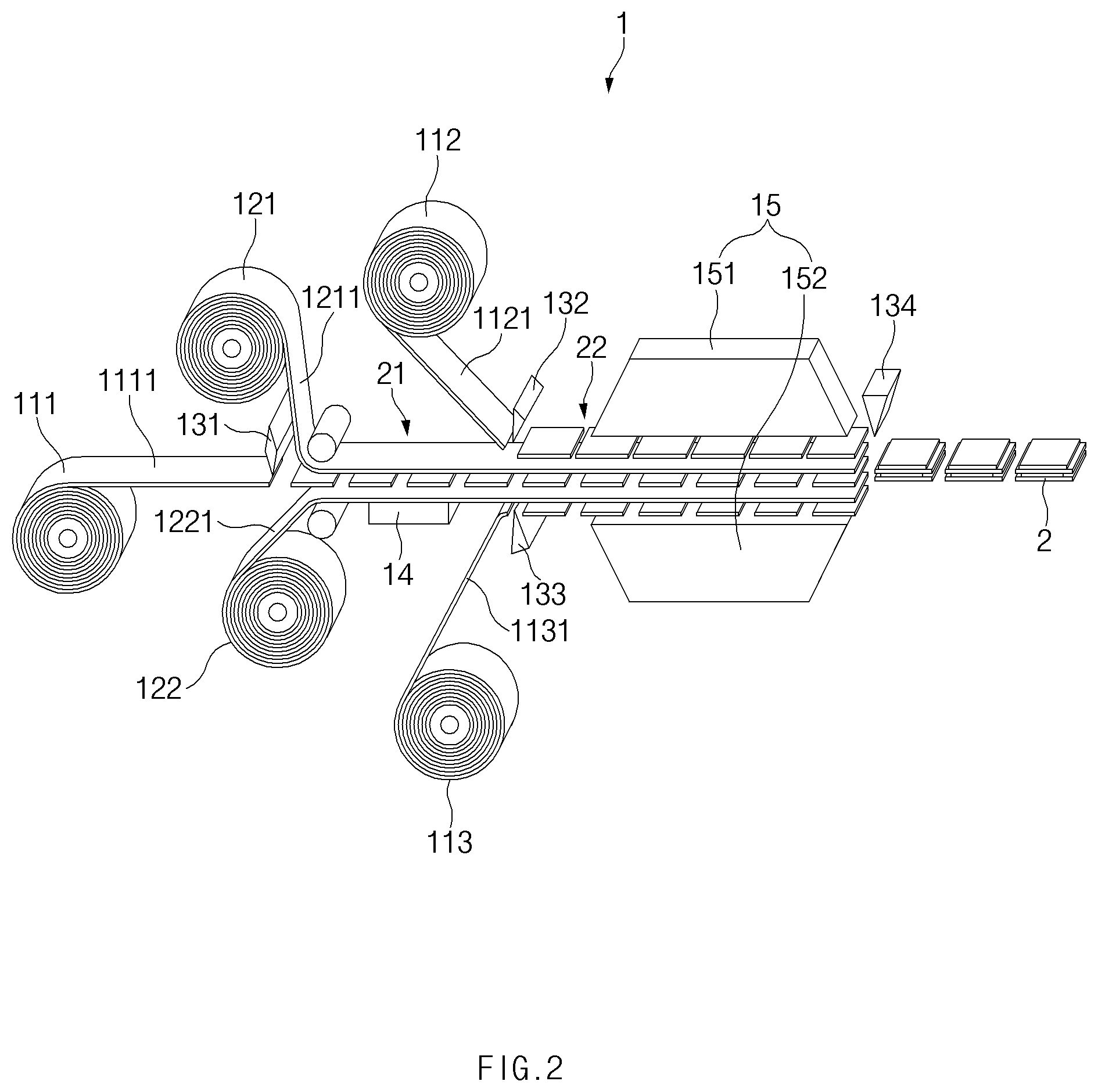 Patent US11824152 Figure 2 – Apparatus and method for manufacturing unit cell