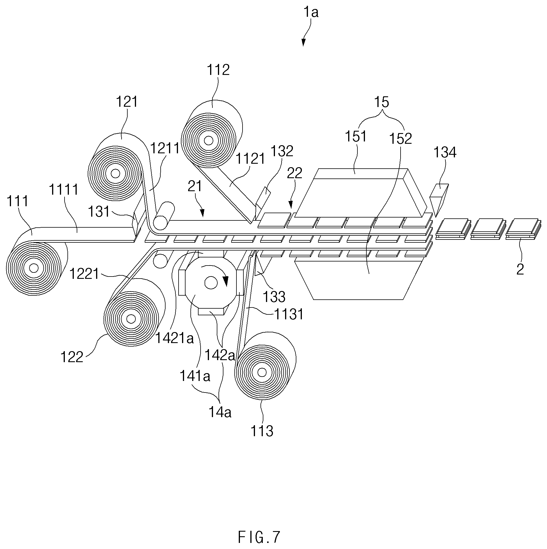 Patent US11824152 Figure 7 – Apparatus and method for manufacturing unit cell