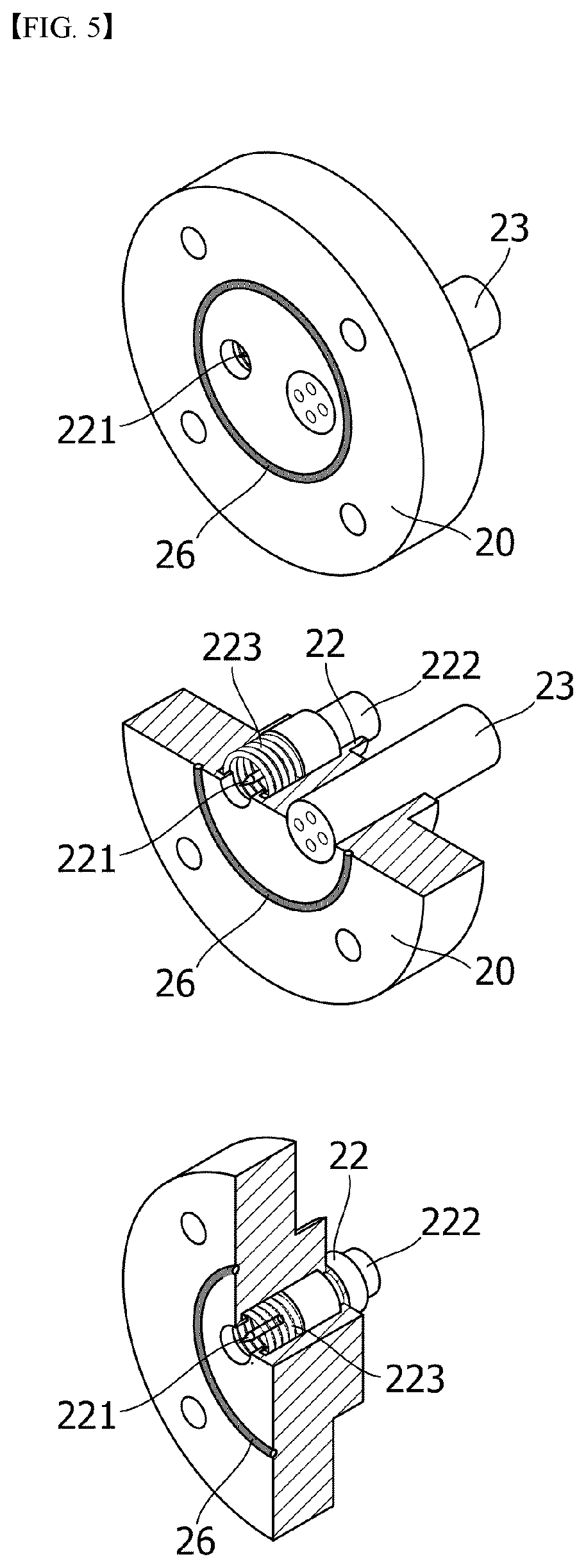Patent US11824171 Figure 5 – Internal pressure measuring jig for cylindrical battery cell