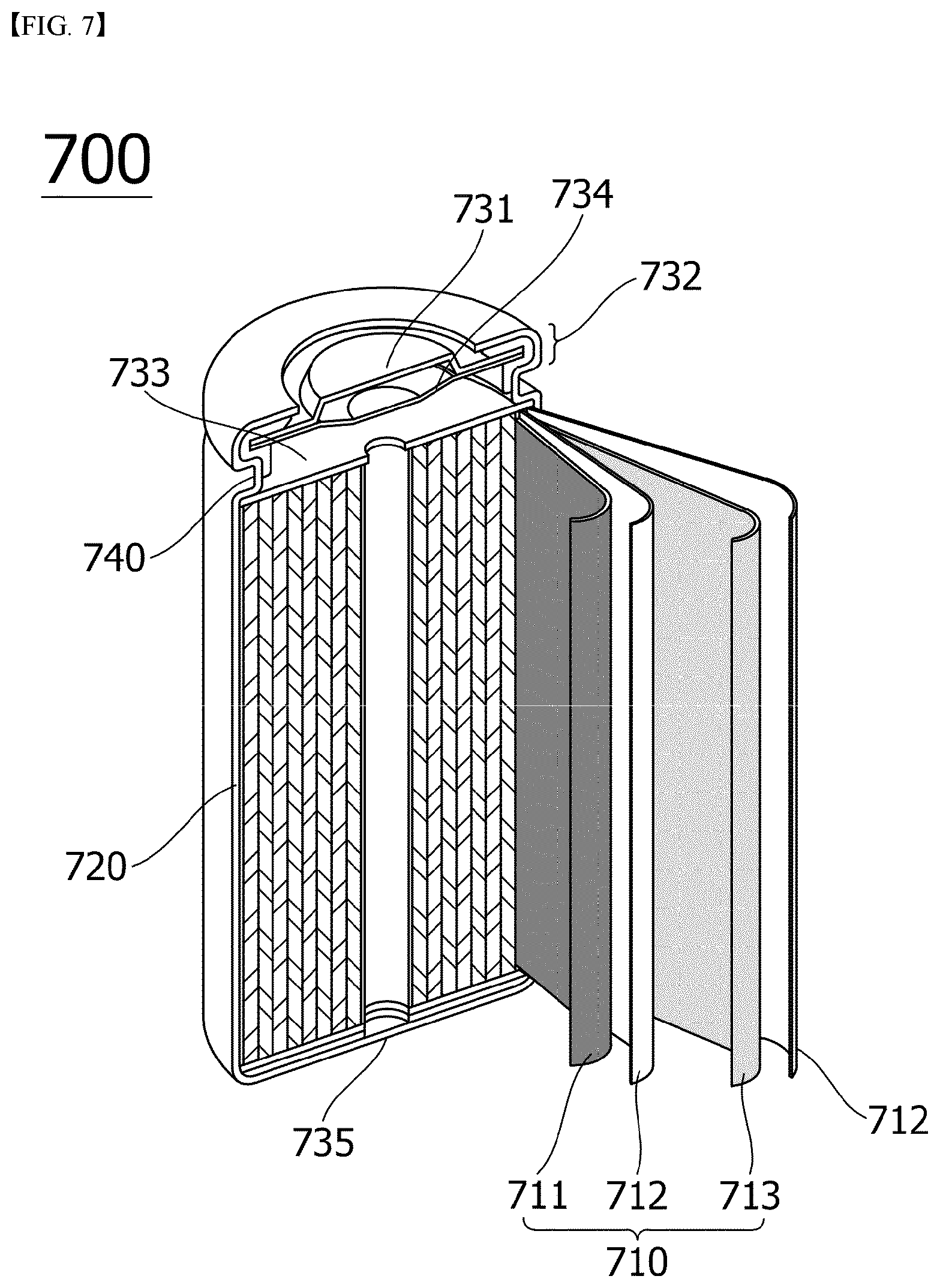Patent US11824171 Figure 7 – Internal pressure measuring jig for cylindrical battery cell