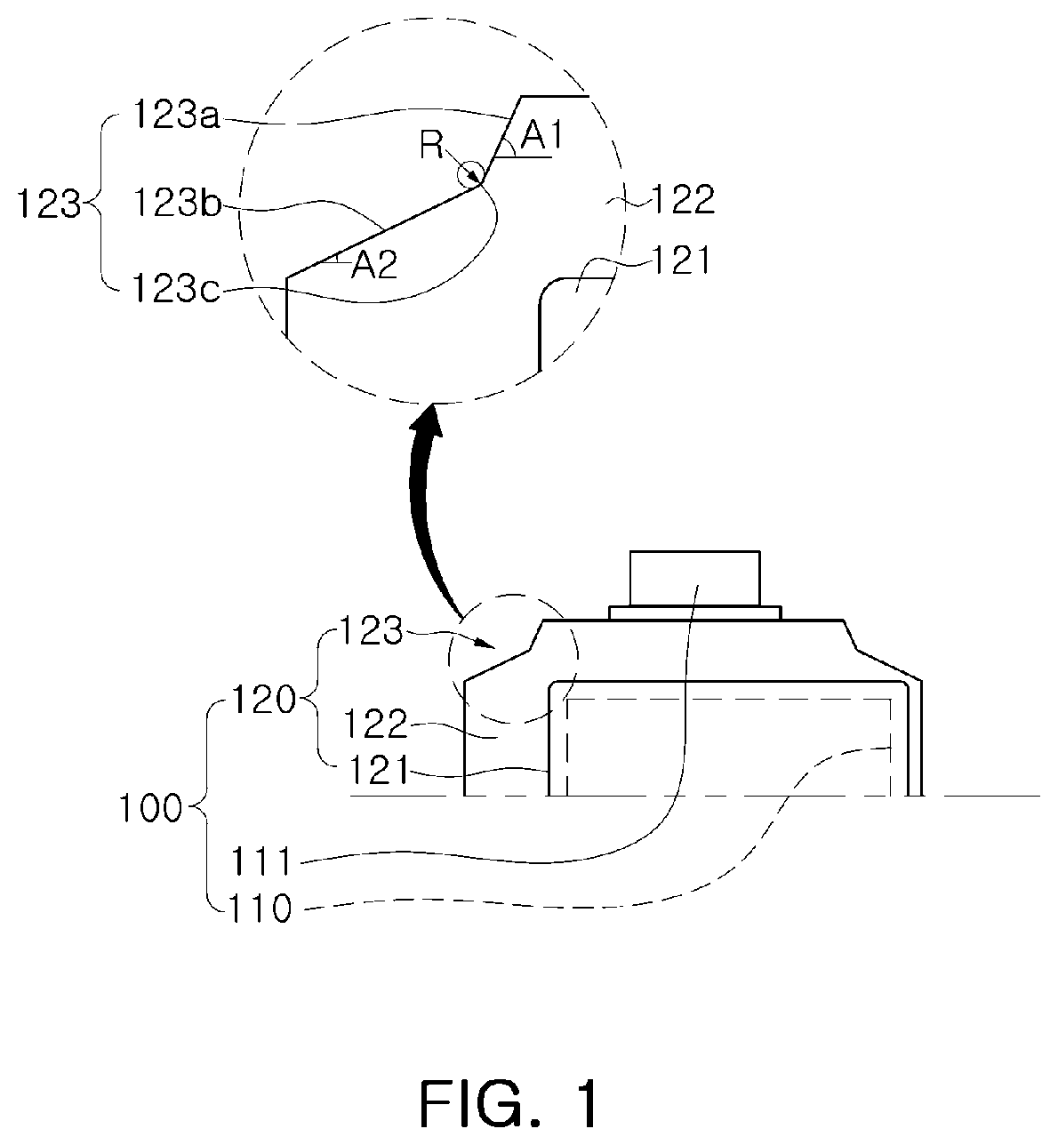 Patent US11824209 Figure 1 – Pouch-type secondary battery and battery module comprising the same
