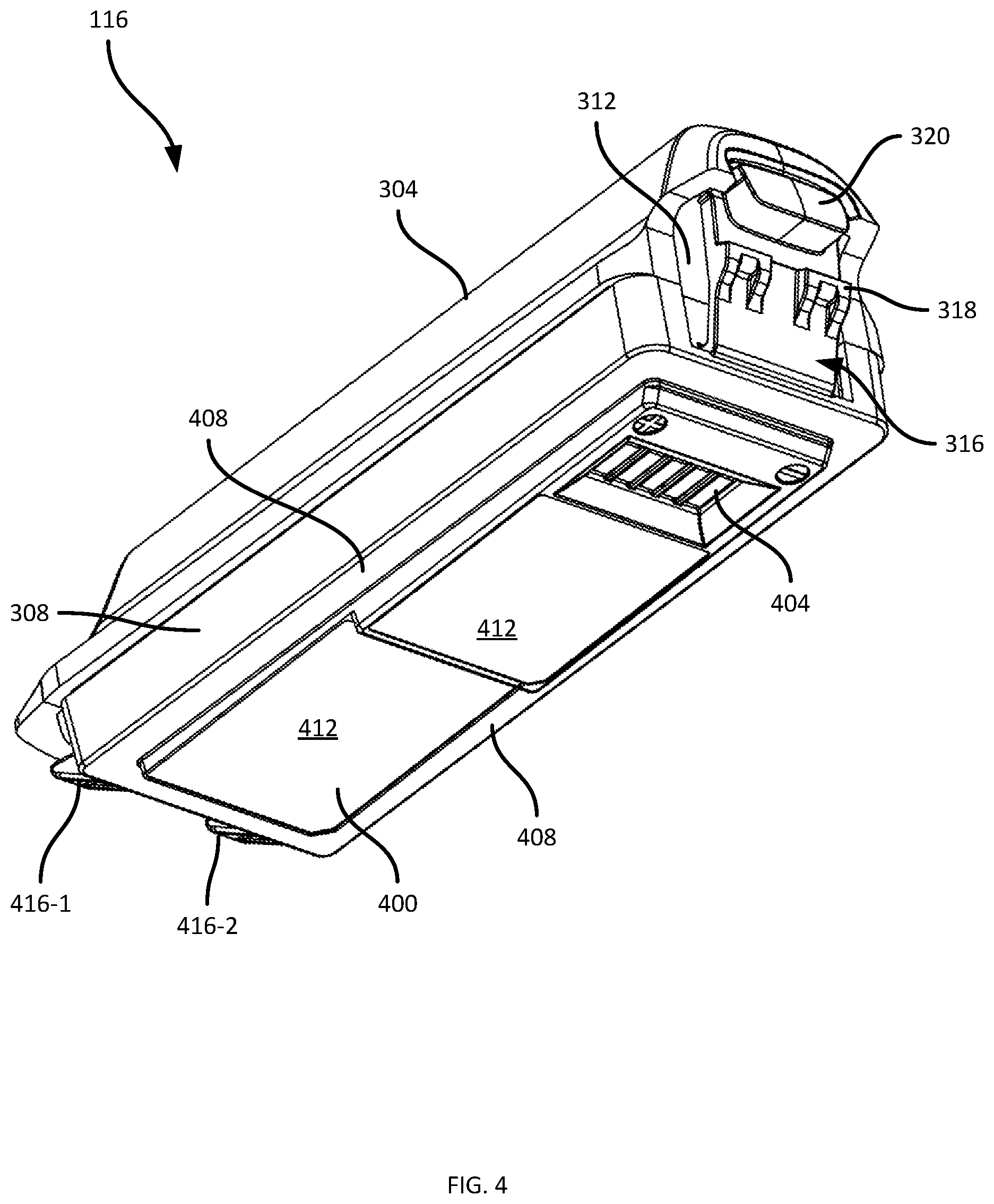 Patent US11824215 Figure 4 – Removable battery pack
