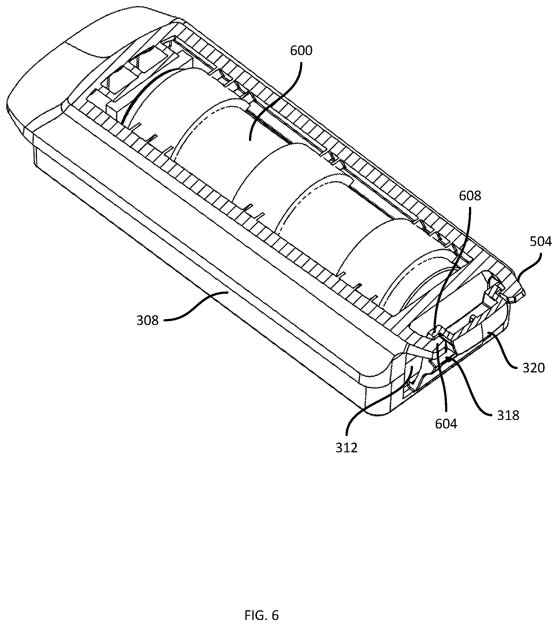 Patent US11824215 Figure 6 – Removable battery pack