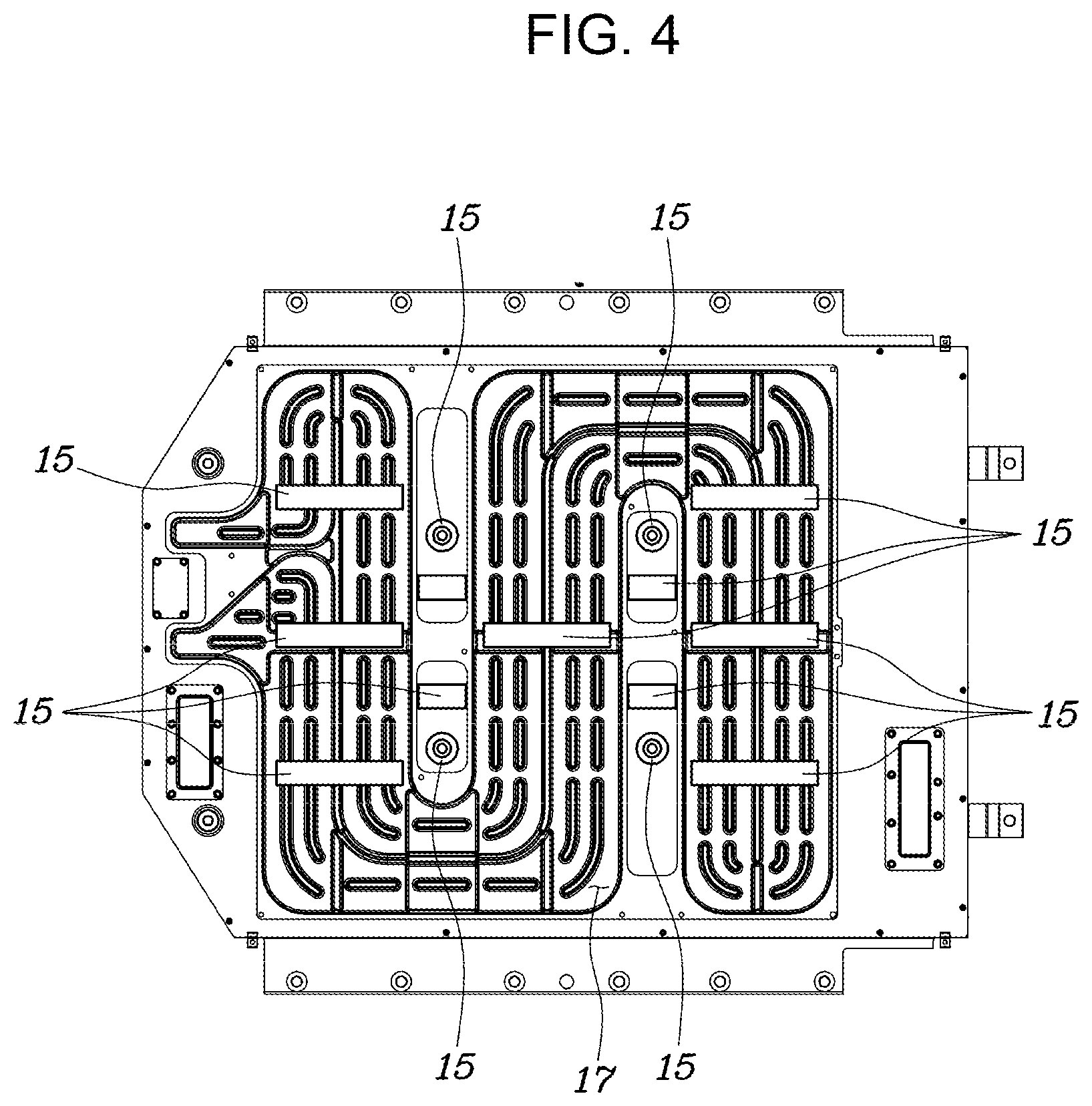 Patent US11824217 Figure 4 – High-voltage battery-mounting structure for vehicle