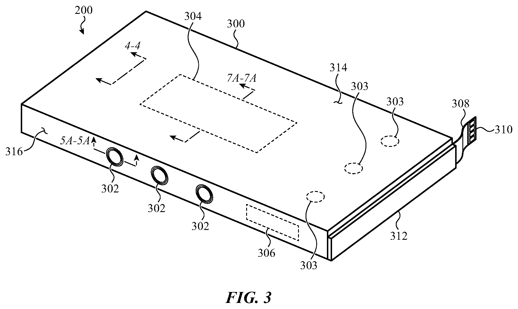 Patent US11824220 Figure 4 – Electronic device having a vented battery barrier