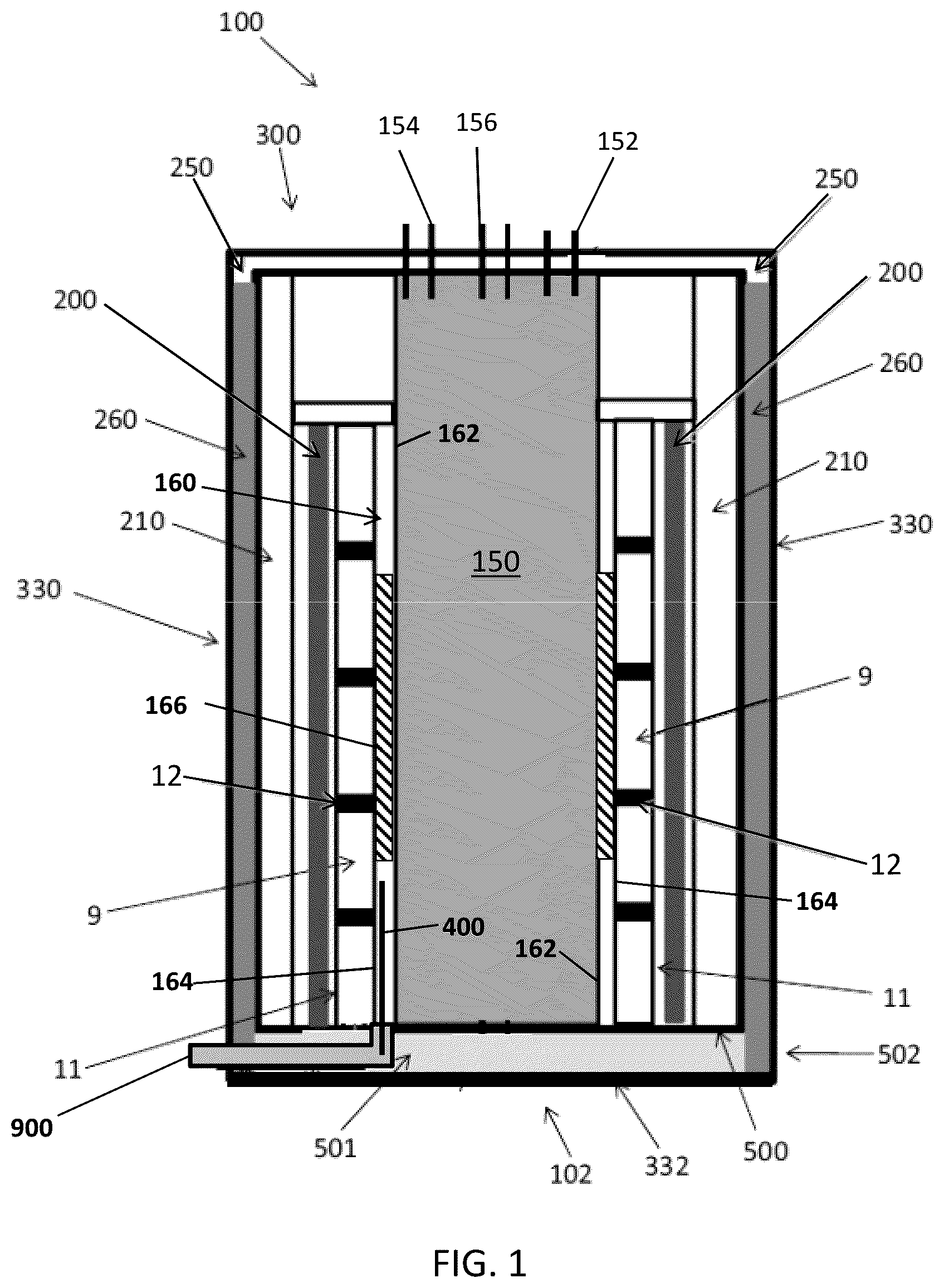 Patent US11824232 Figure 1 – Internal light off mechanism for solid oxide fuel cell system startup using a spark ignitor