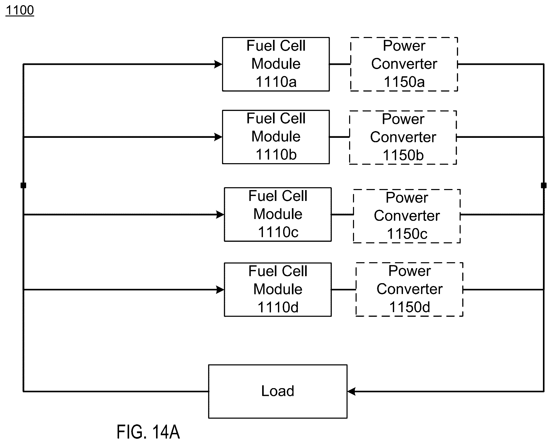 Patent US11824234 Figure 13 – Cooling multiple parallel hydrogen fuel cell stacks