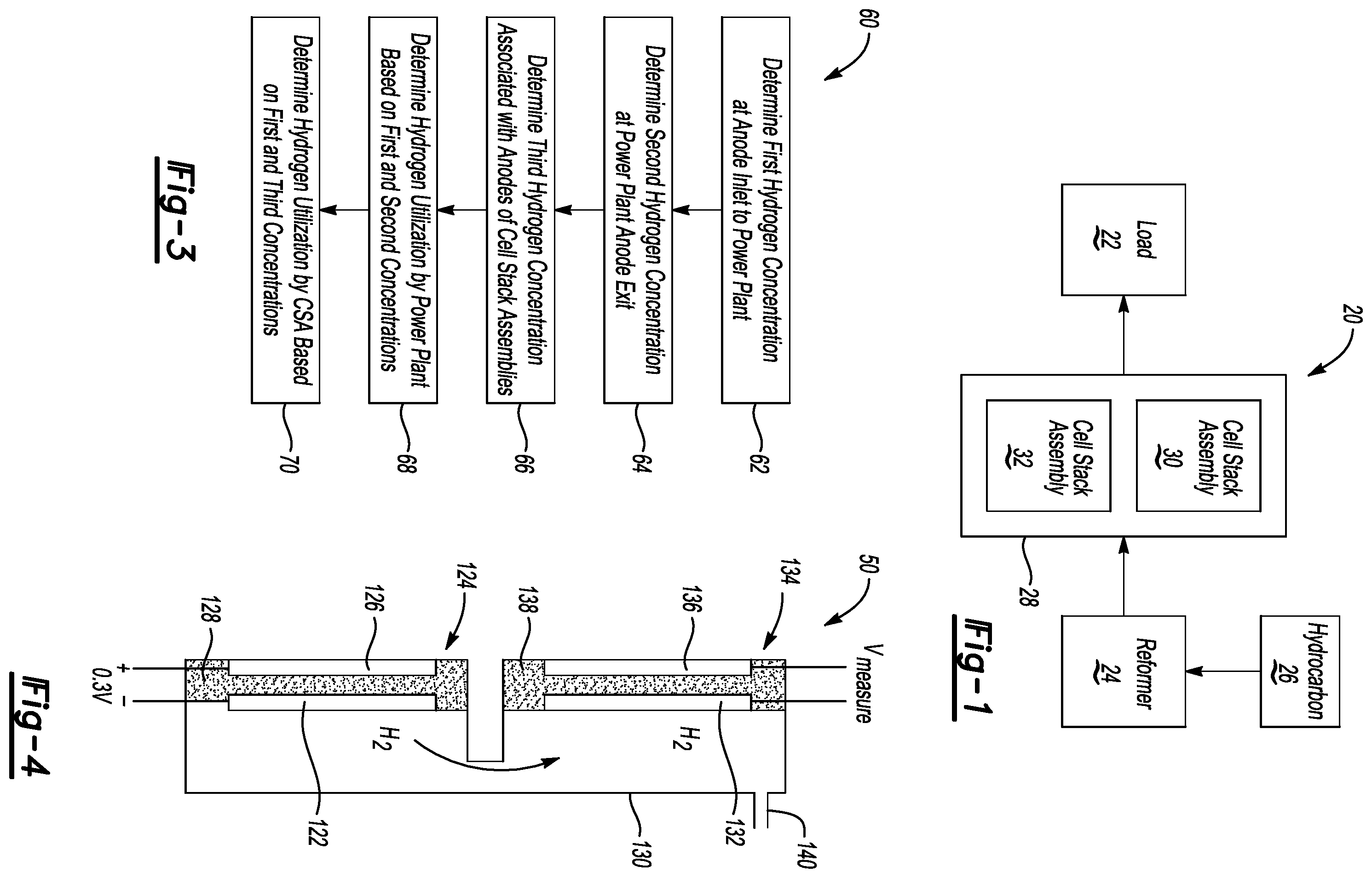 Patent US11824238 Figure 1 – System for managing hydrogen utilization in a fuel cell power plant